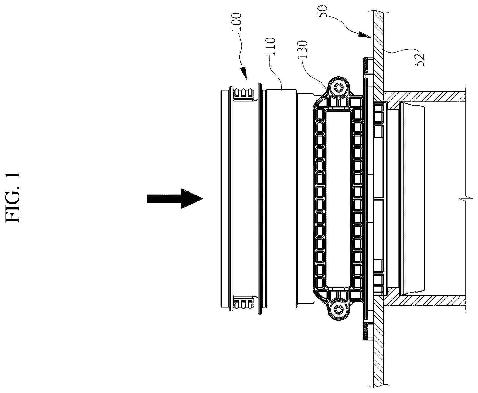 Patent US12157082 Figure 1 – Removable filter system