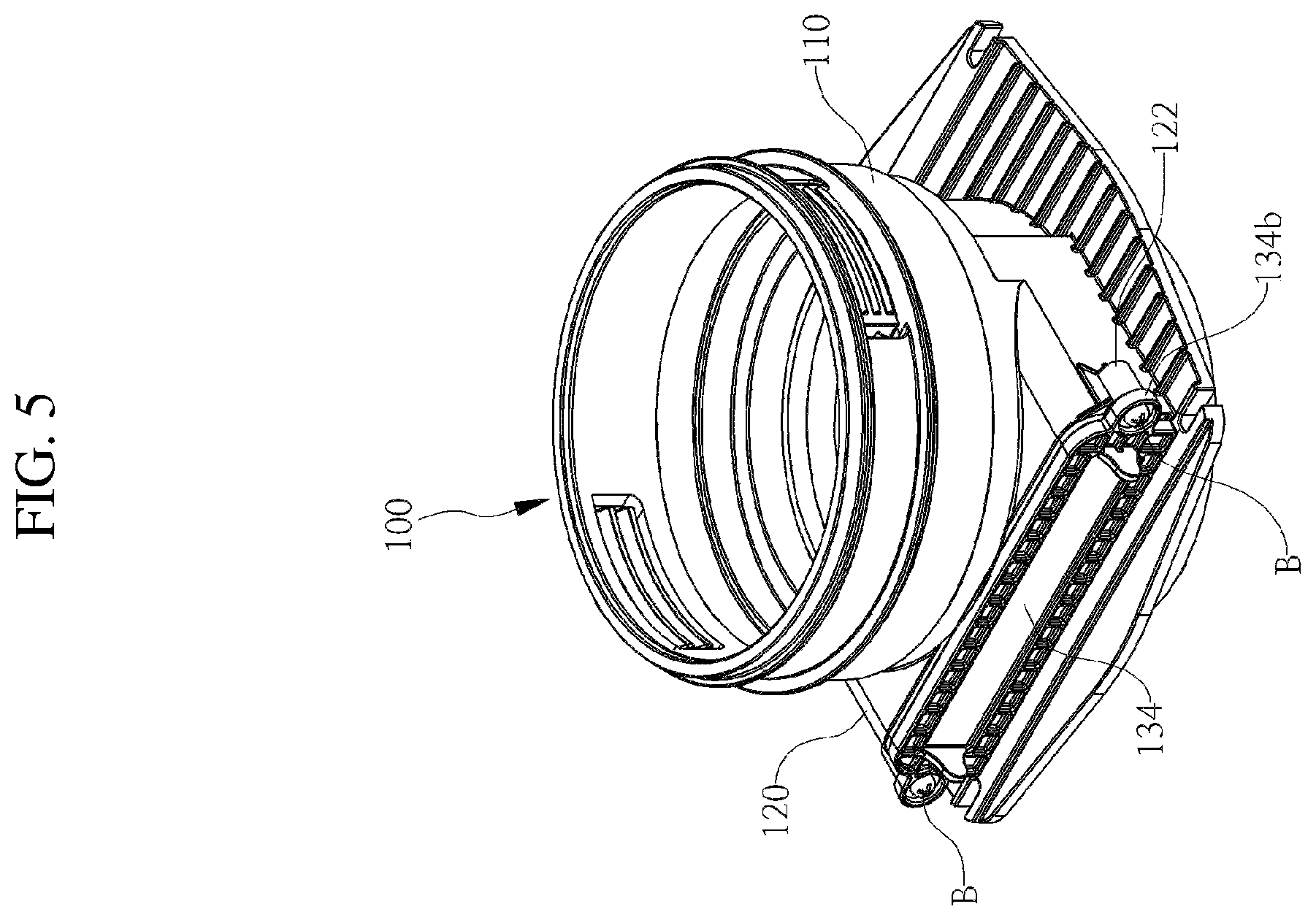 Patent US12157082 Figure 5 – Removable filter system
