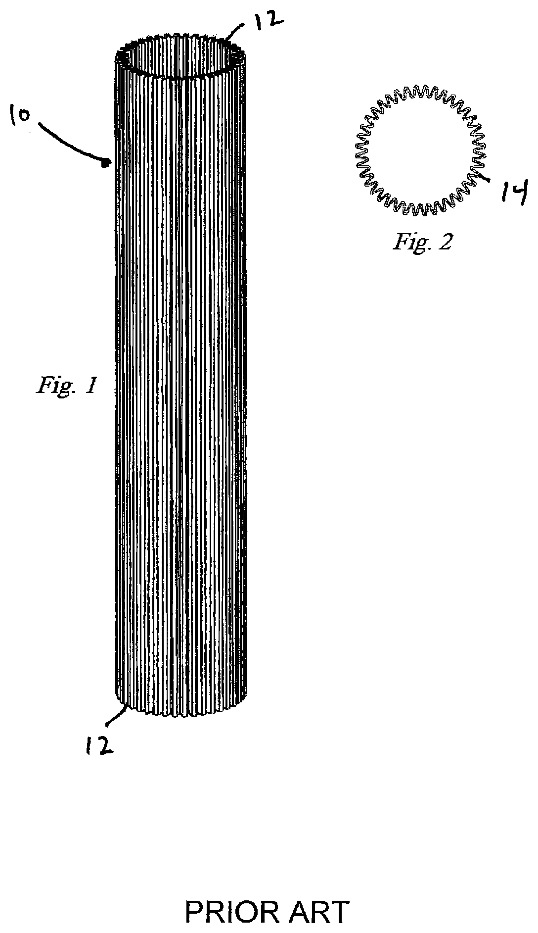Patent US12157084 Figure 1 – Pleated media for a conical shaped filter element