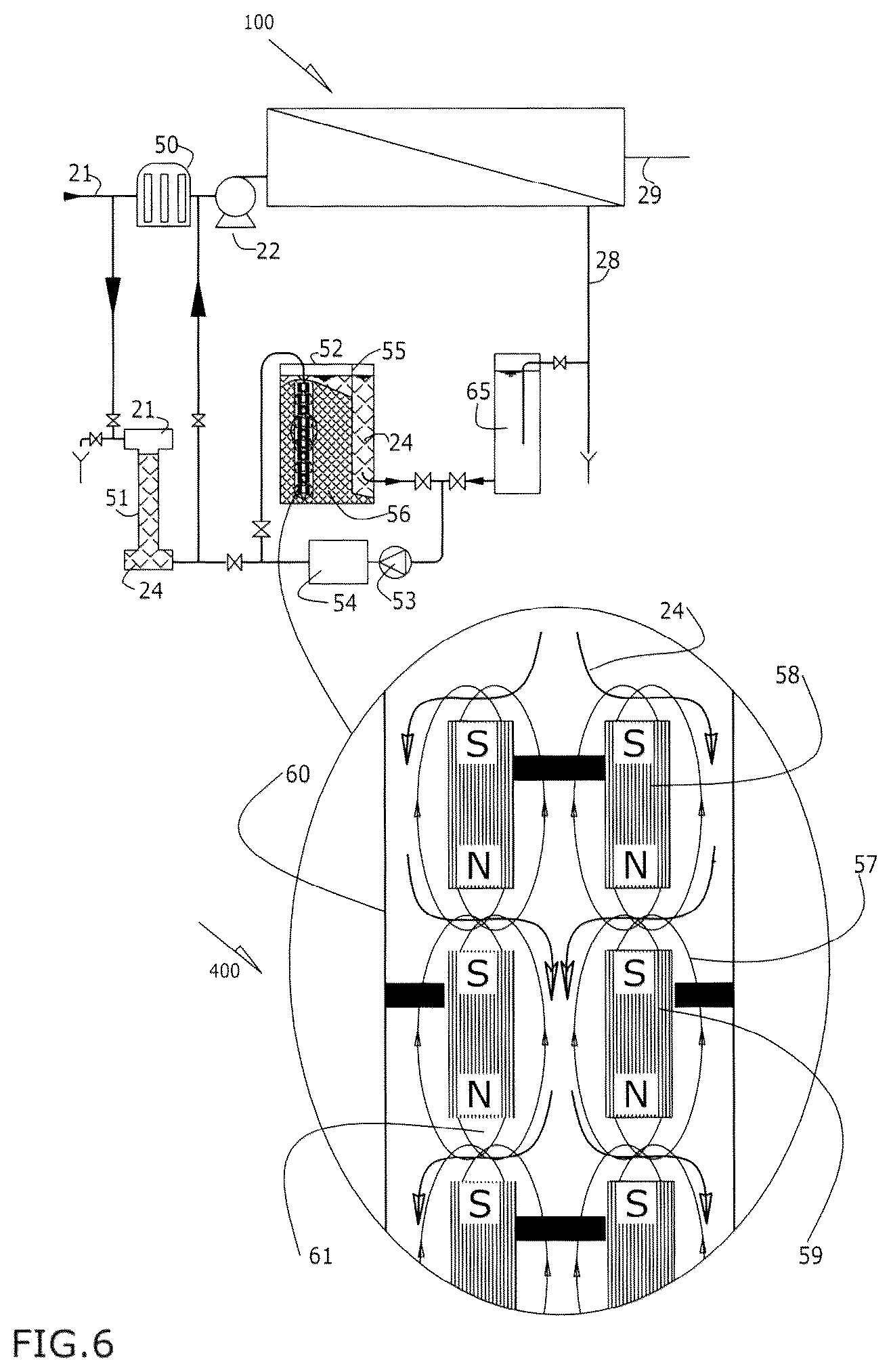 Patent US12157091 Figure 4 – Forward osmotic and water hammer method of membrane cleaning