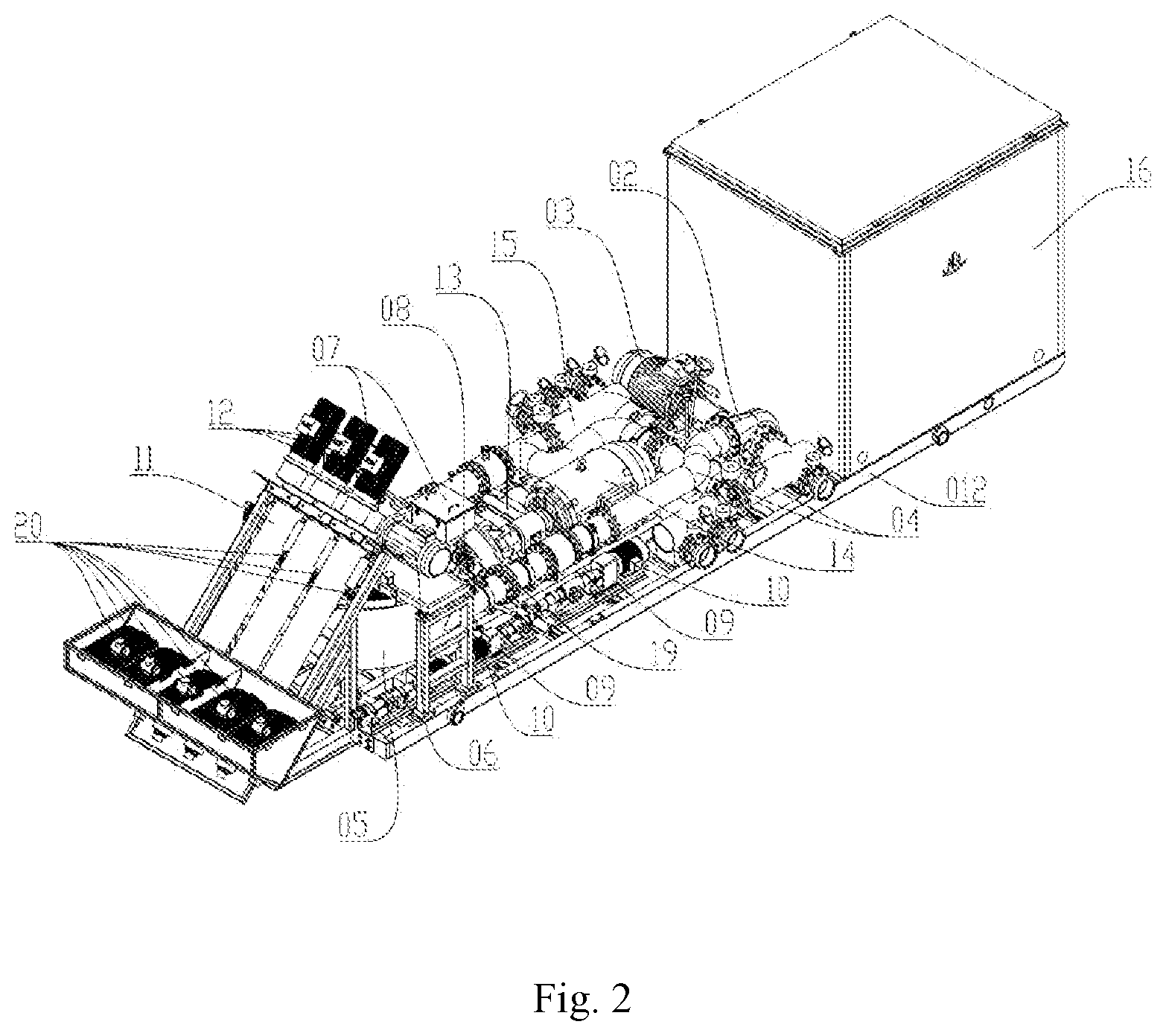 Patent US12157097 Figure 2 – Fully electric-drive sand-mixing apparatus, and automatic control system for fully electric-drive sand-mixing apparatus