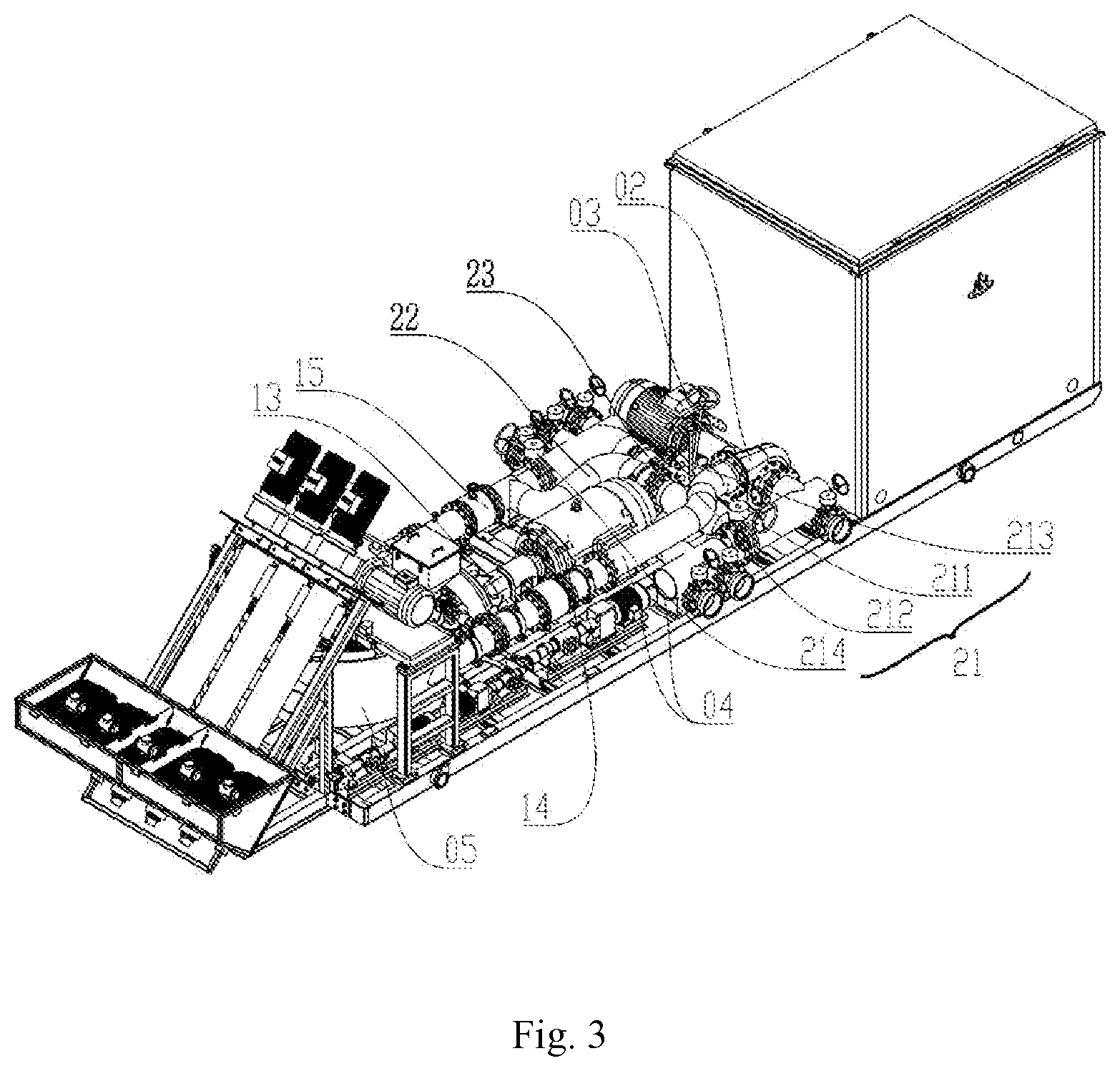 Patent US12157097 Figure 3 – Fully electric-drive sand-mixing apparatus, and automatic control system for fully electric-drive sand-mixing apparatus