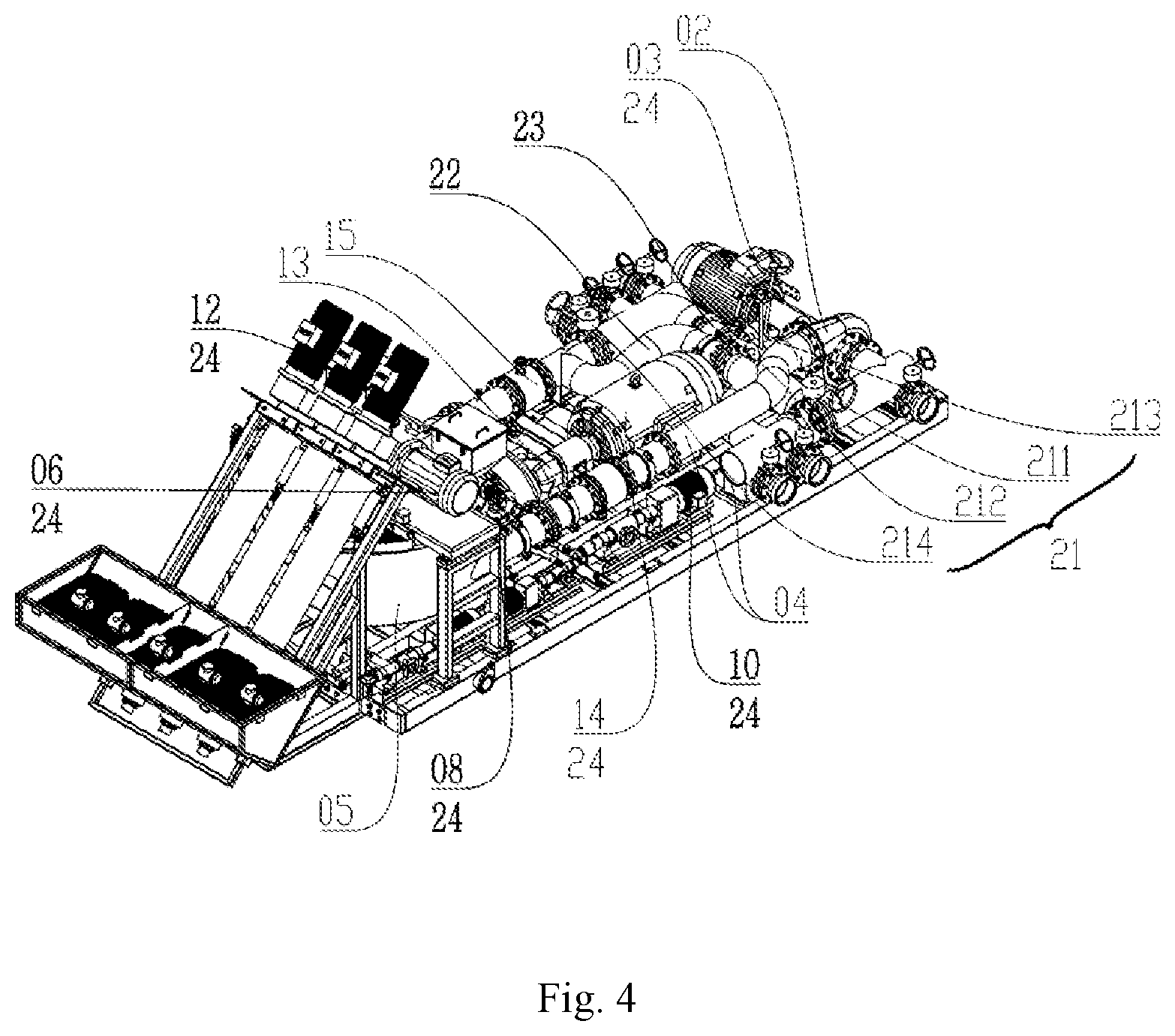 Patent US12157097 Figure 4 – Fully electric-drive sand-mixing apparatus, and automatic control system for fully electric-drive sand-mixing apparatus