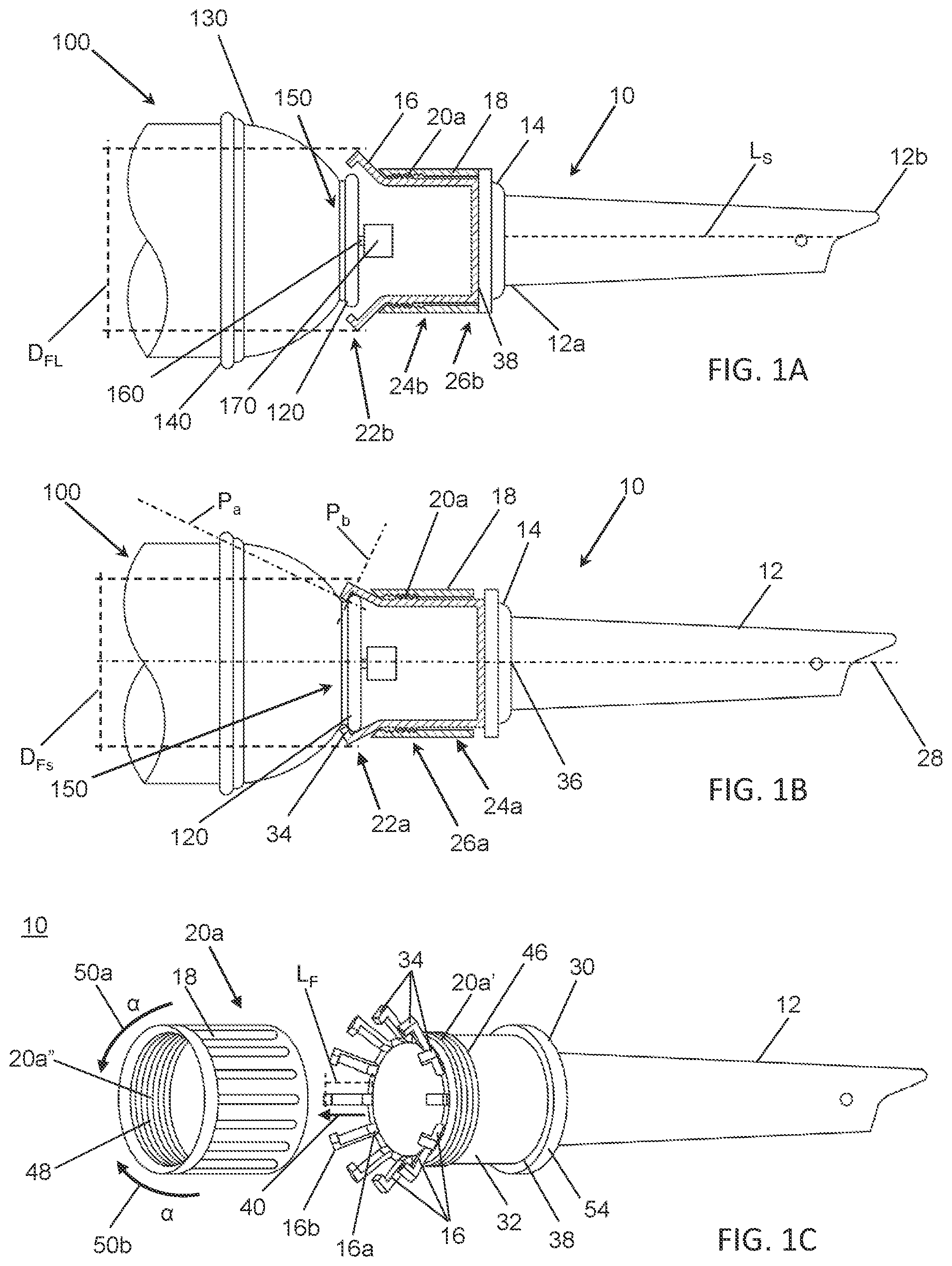 Patent US12157100 Figure 1 – Shaking adapter for a power tool