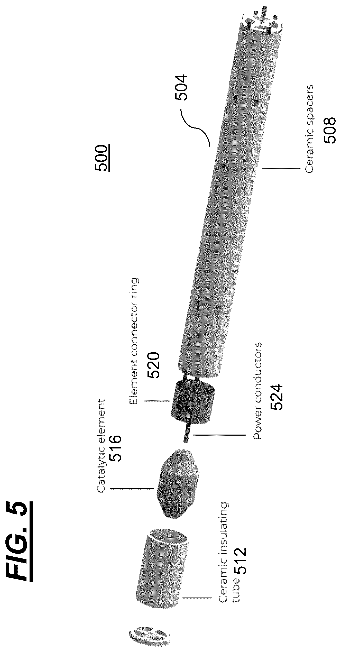 Patent US12157104 Figure 5 – Electrically driven chemical reactor using a modular catalytic heating system