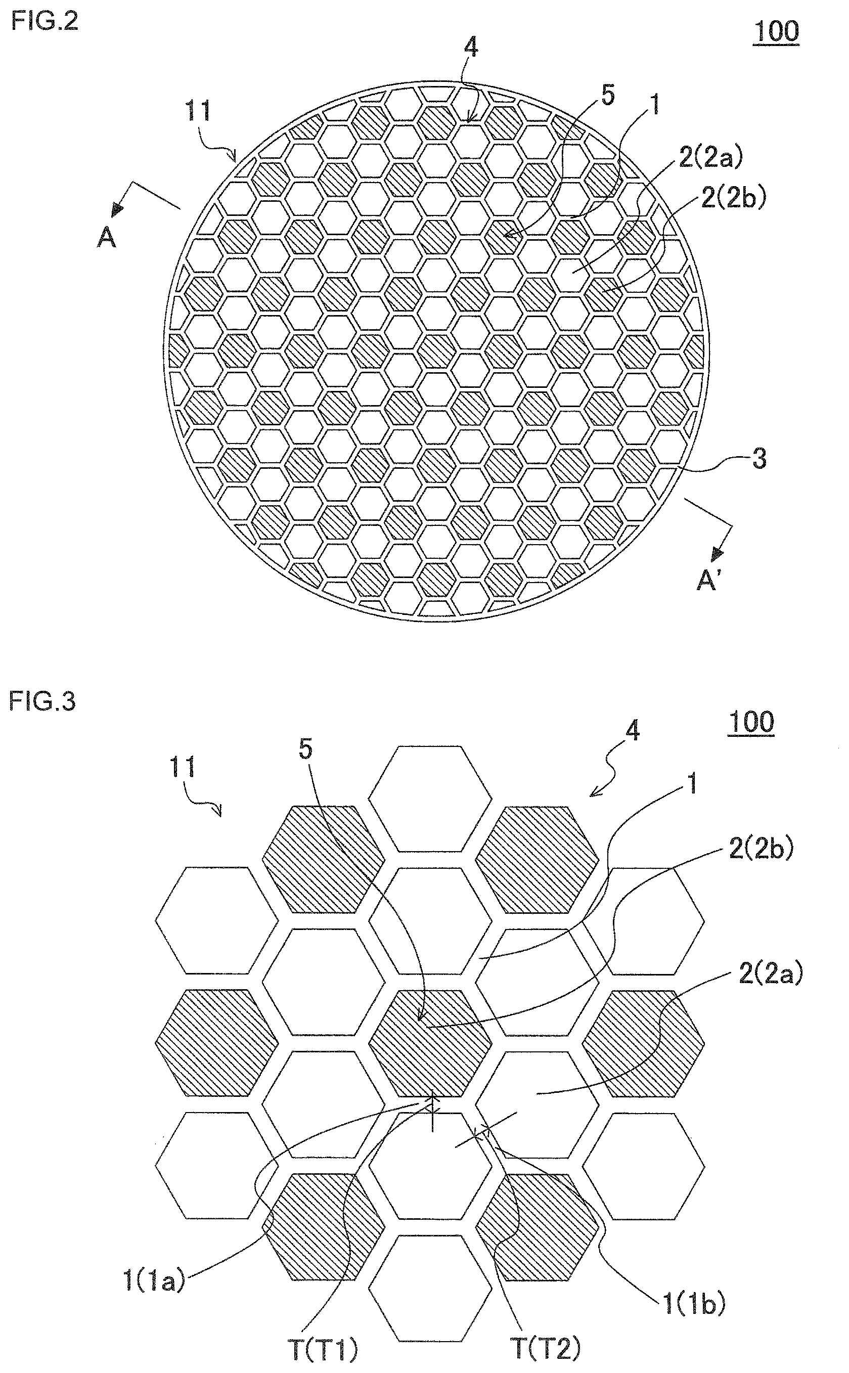 Patent US12157116 Figure 2 – Plugged honeycomb structure
