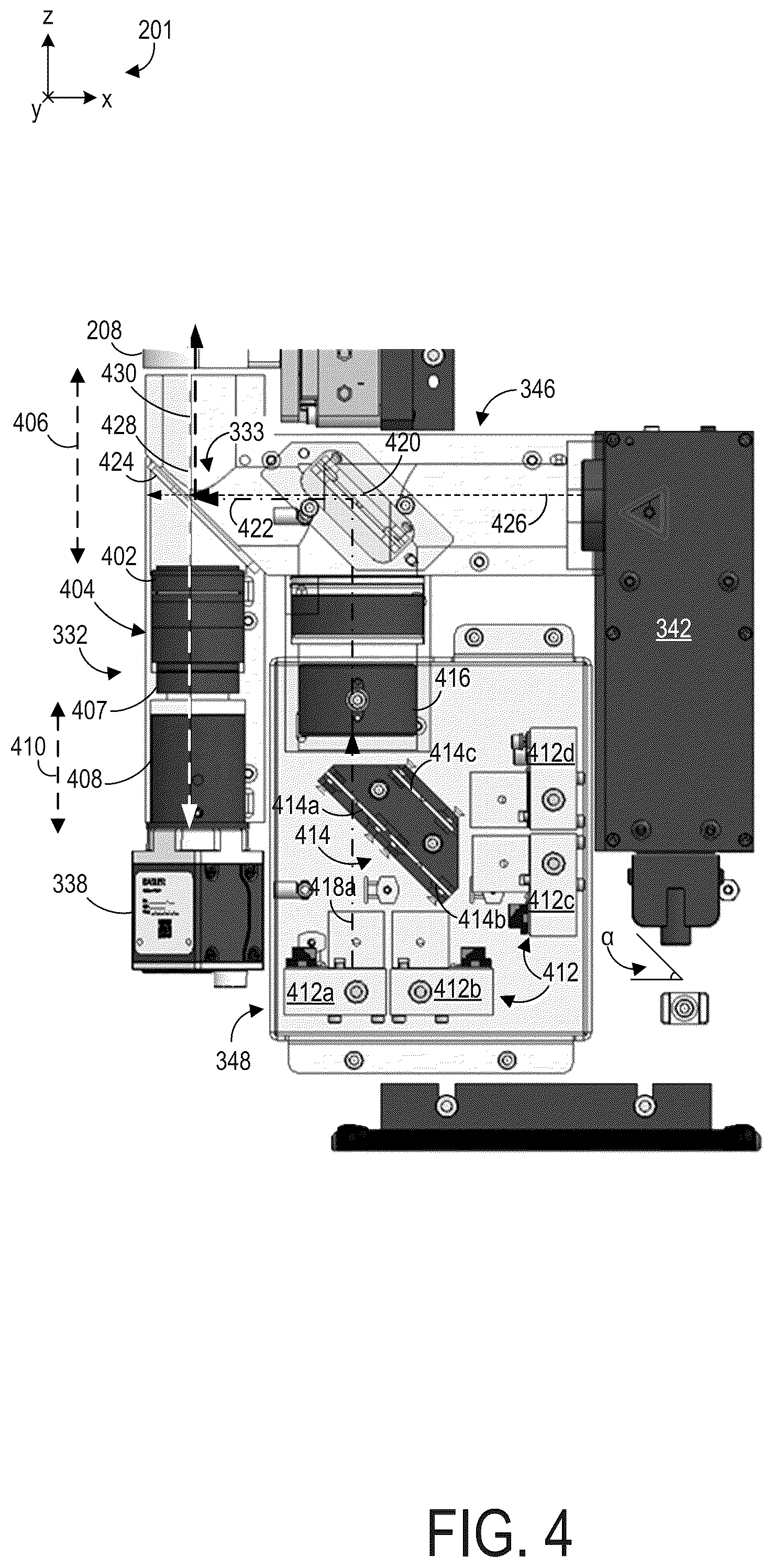Patent US12157125 Figure 4 – Microplate holder for imaging system