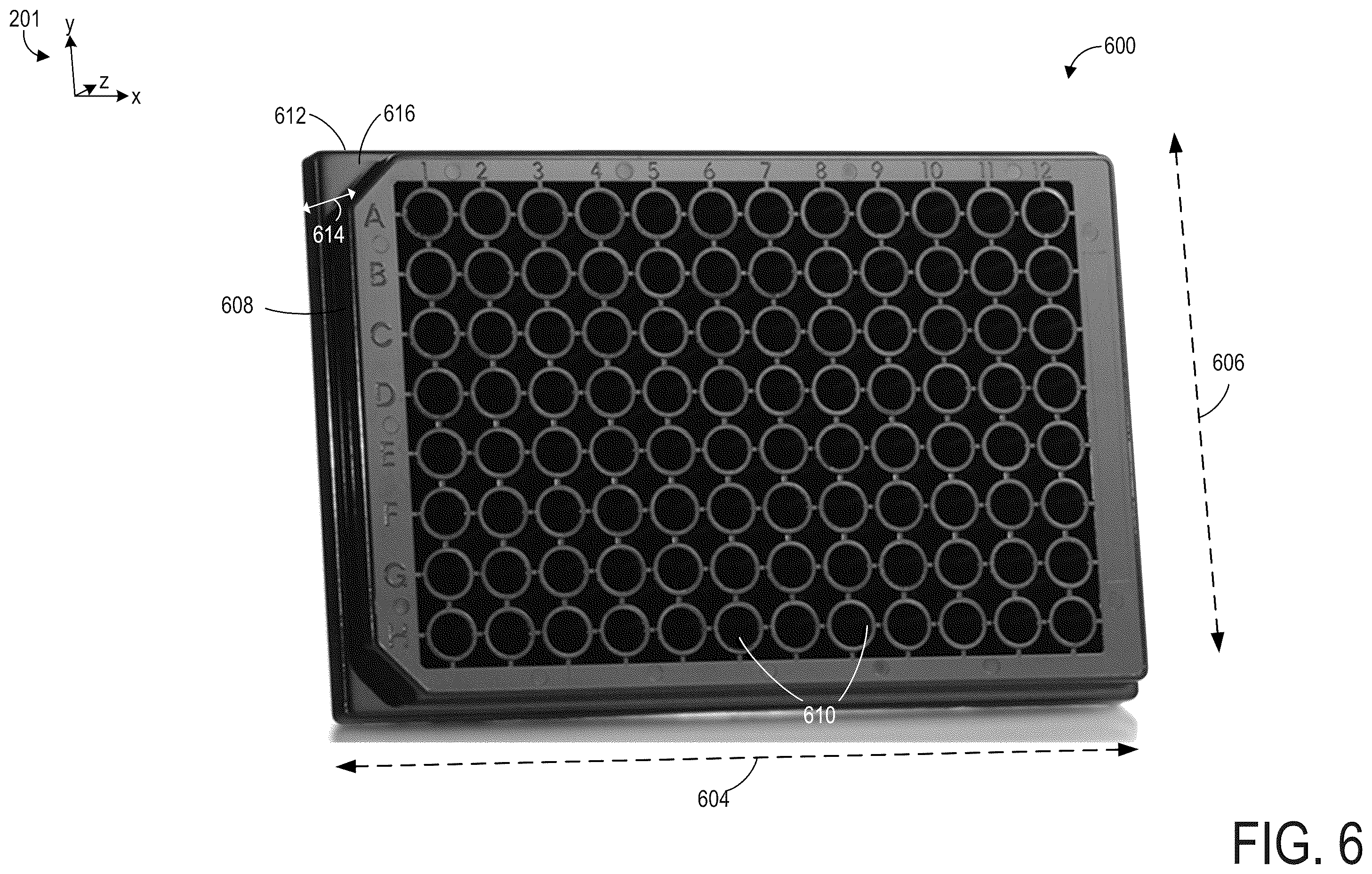 Patent US12157125 Figure 6 – Microplate holder for imaging system