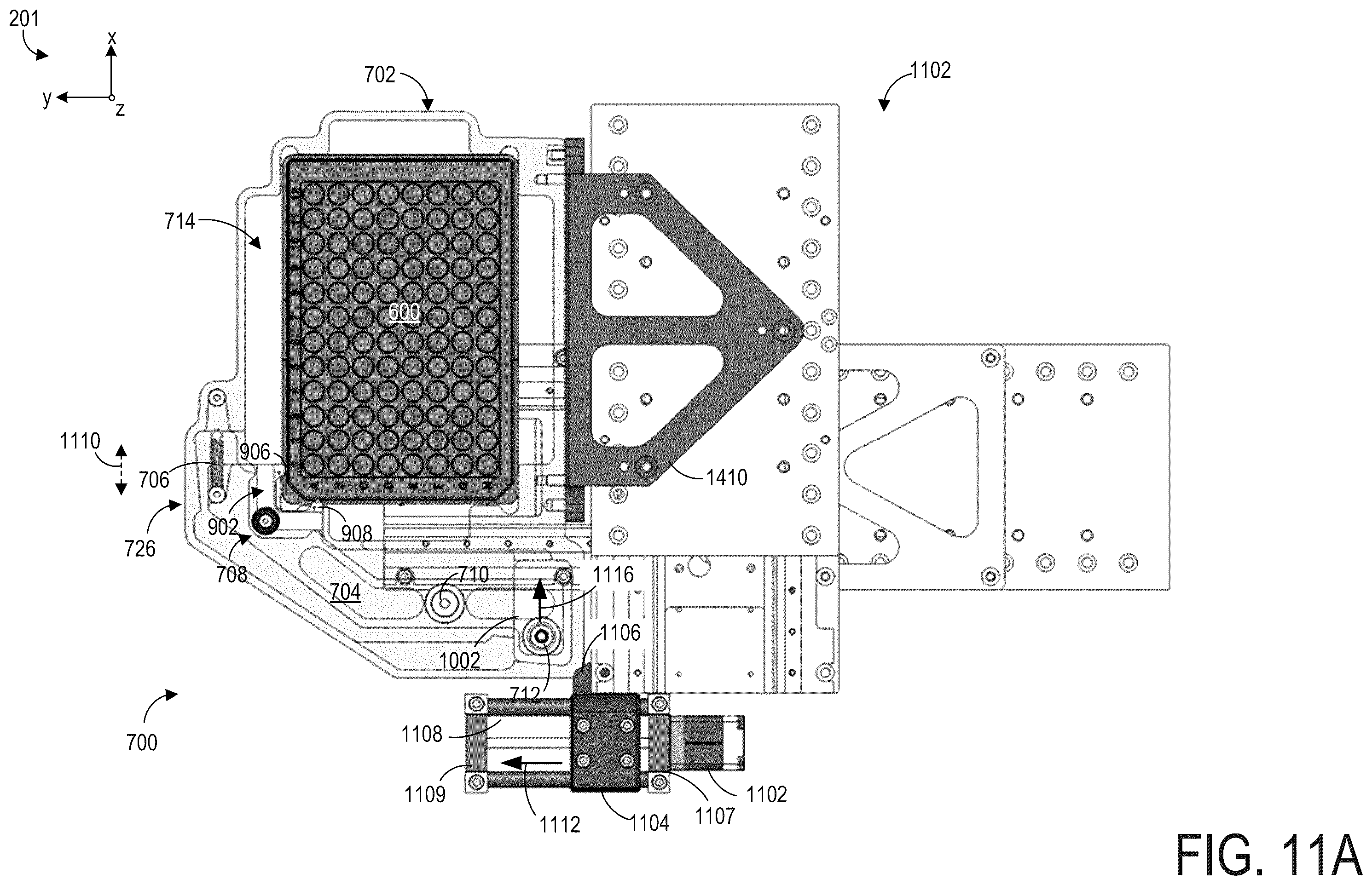 Patent US12157125 Figure 11 – Microplate holder for imaging system