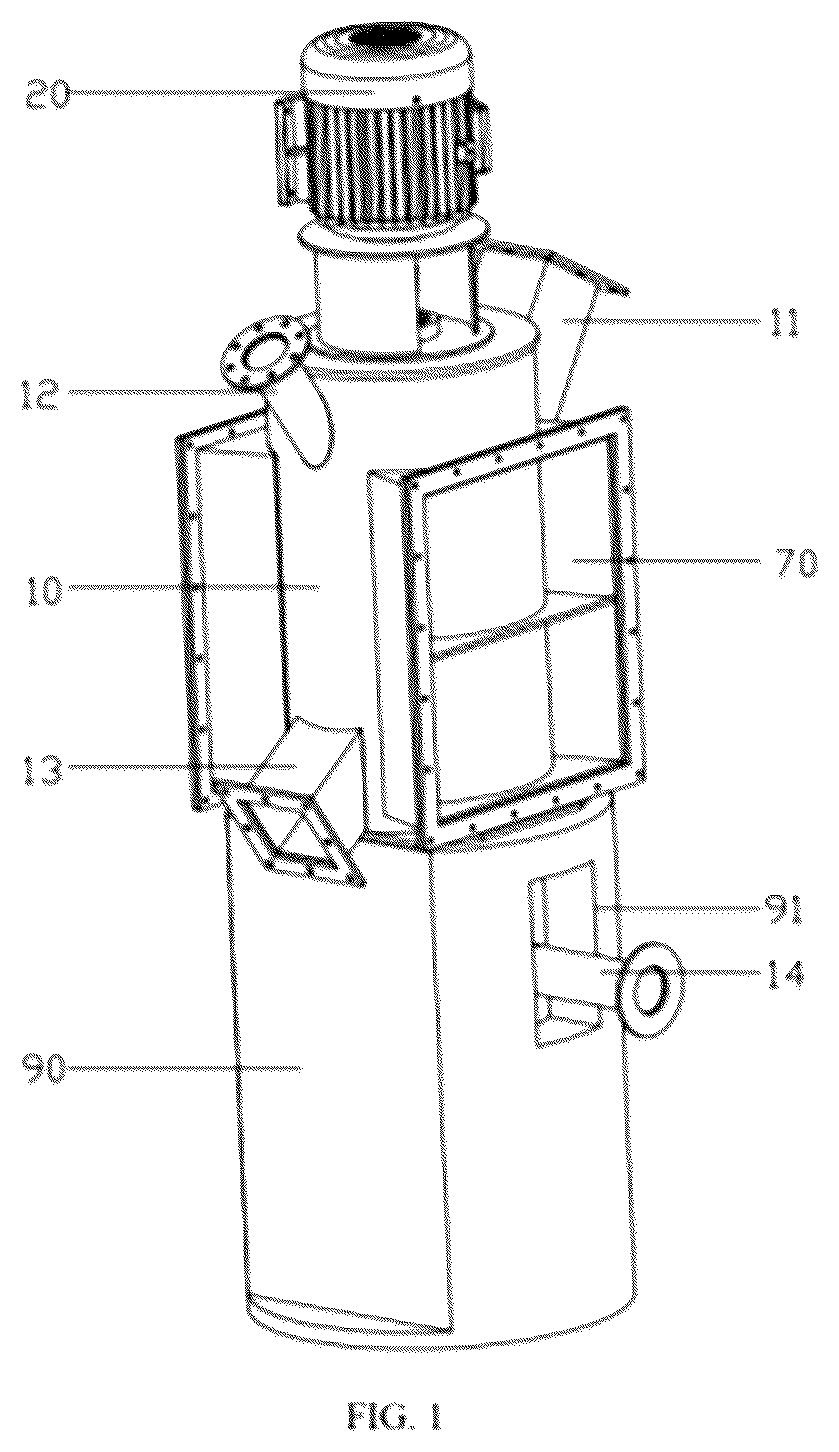 Patent US12157127 Figure 1 – Energy-saving double-bearing vertical grinding mill for dry grinding and shaping