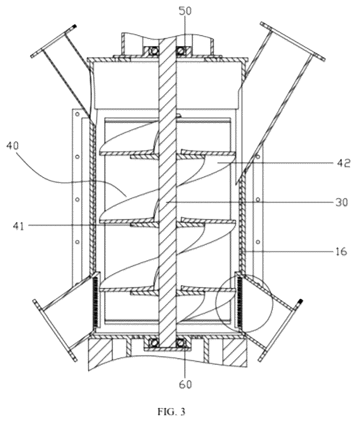 Patent US12157127 Figure 3 – Energy-saving double-bearing vertical grinding mill for dry grinding and shaping