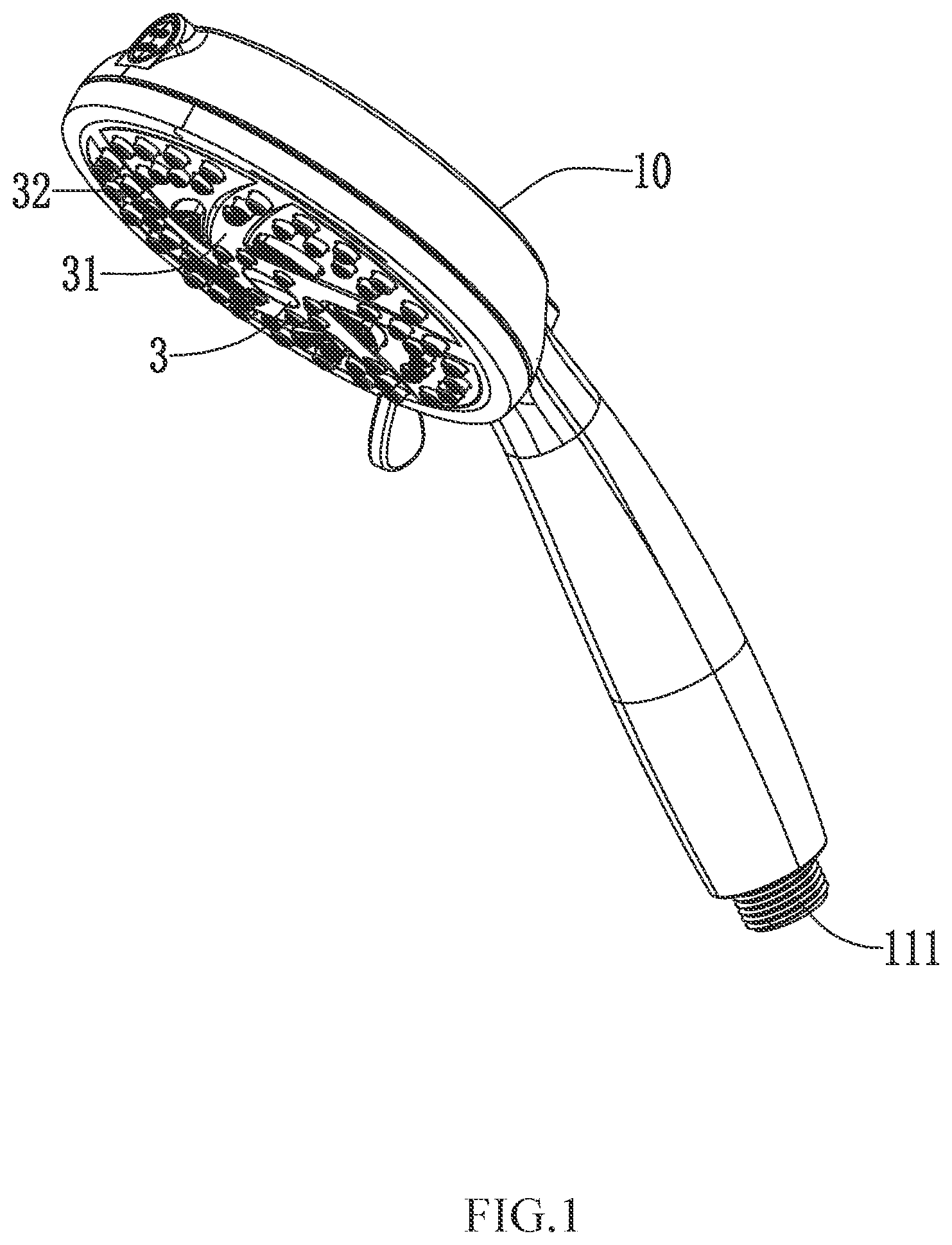 Patent US12157128 Figure 1 – Shower head