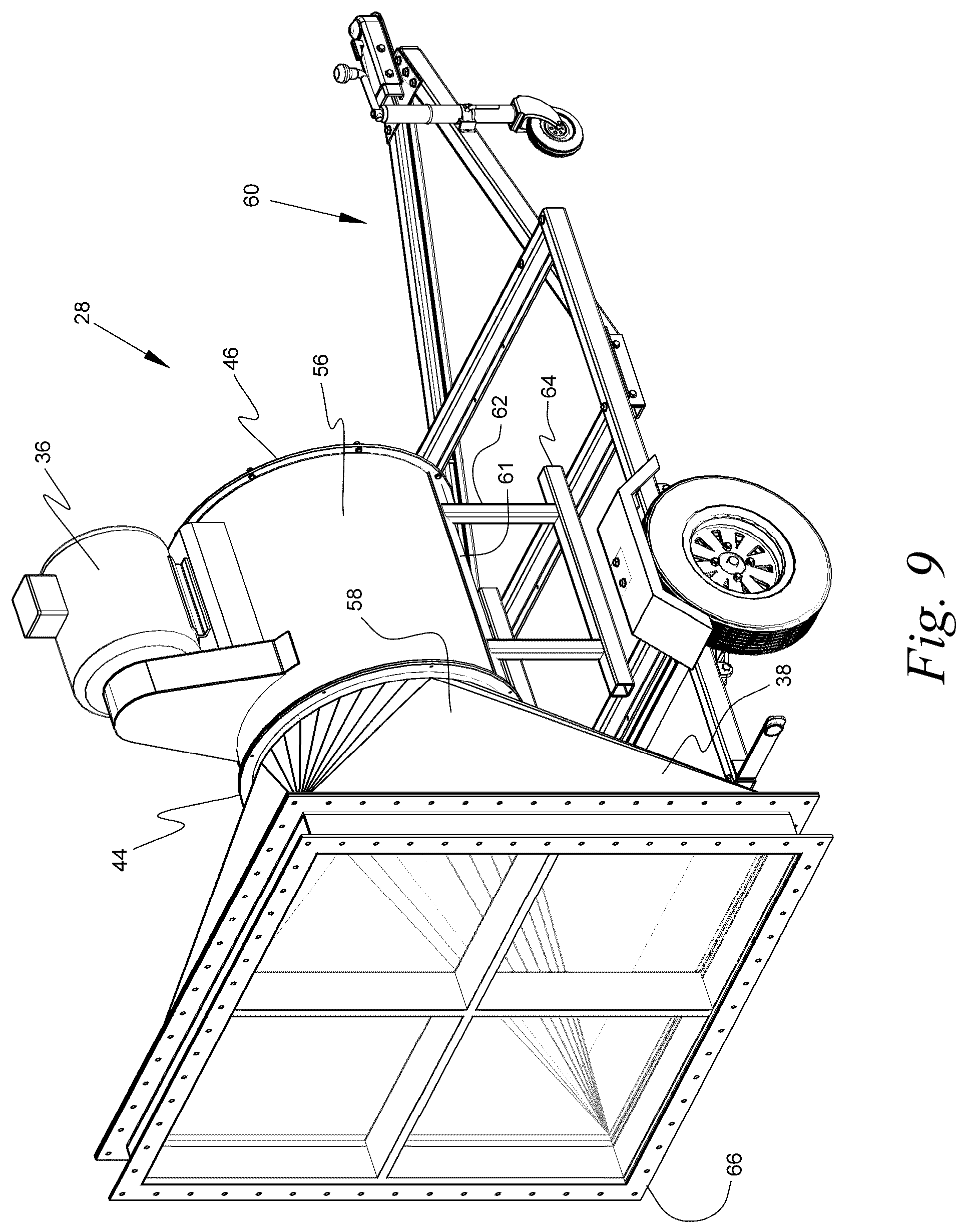Patent US12157134 Figure 11 – Portable variable volume paint spray enclosure and air scrubber; method for constructing a paint spray enclosure and air scrubber