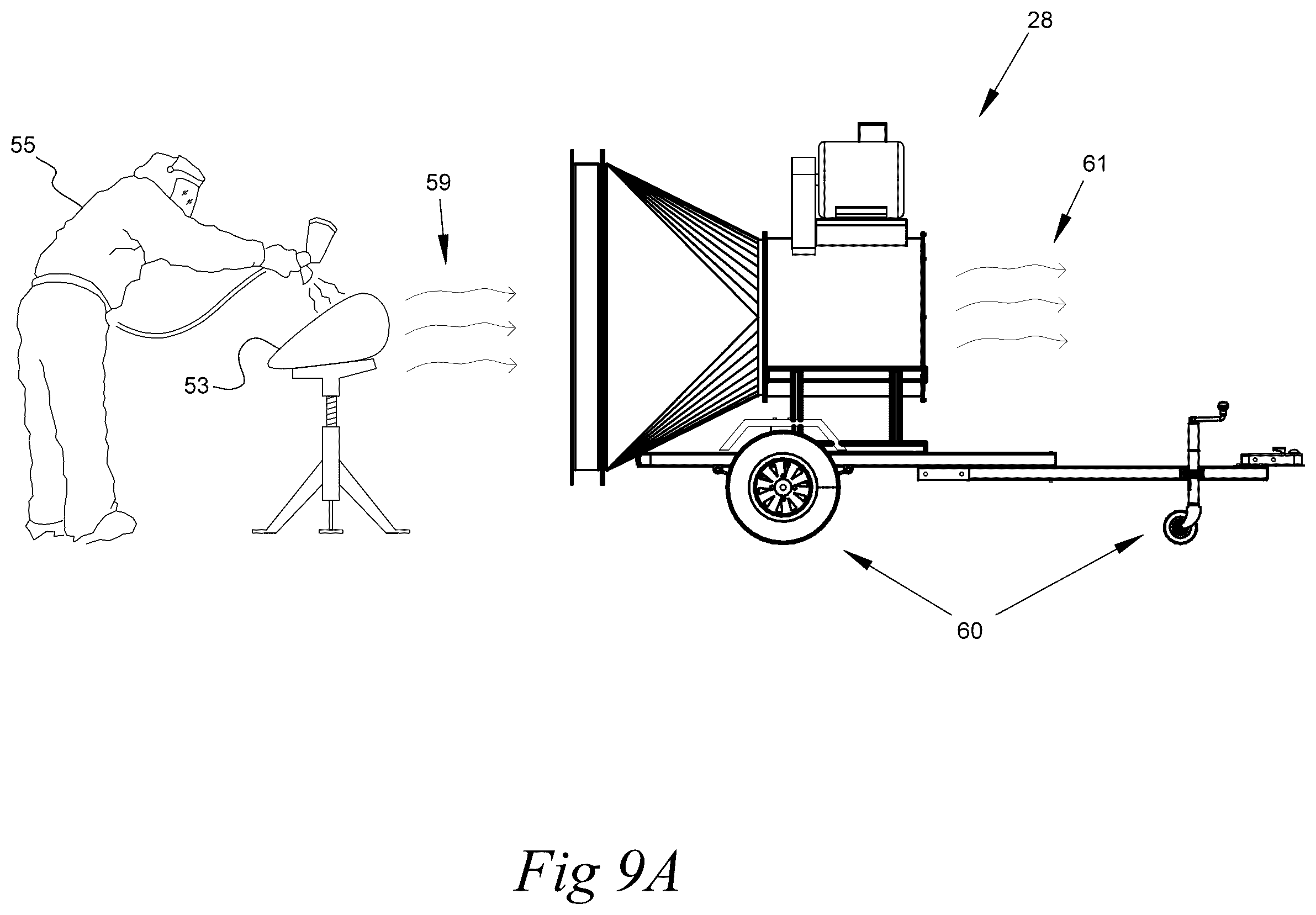 Patent US12157134 Figure 12 – Portable variable volume paint spray enclosure and air scrubber; method for constructing a paint spray enclosure and air scrubber