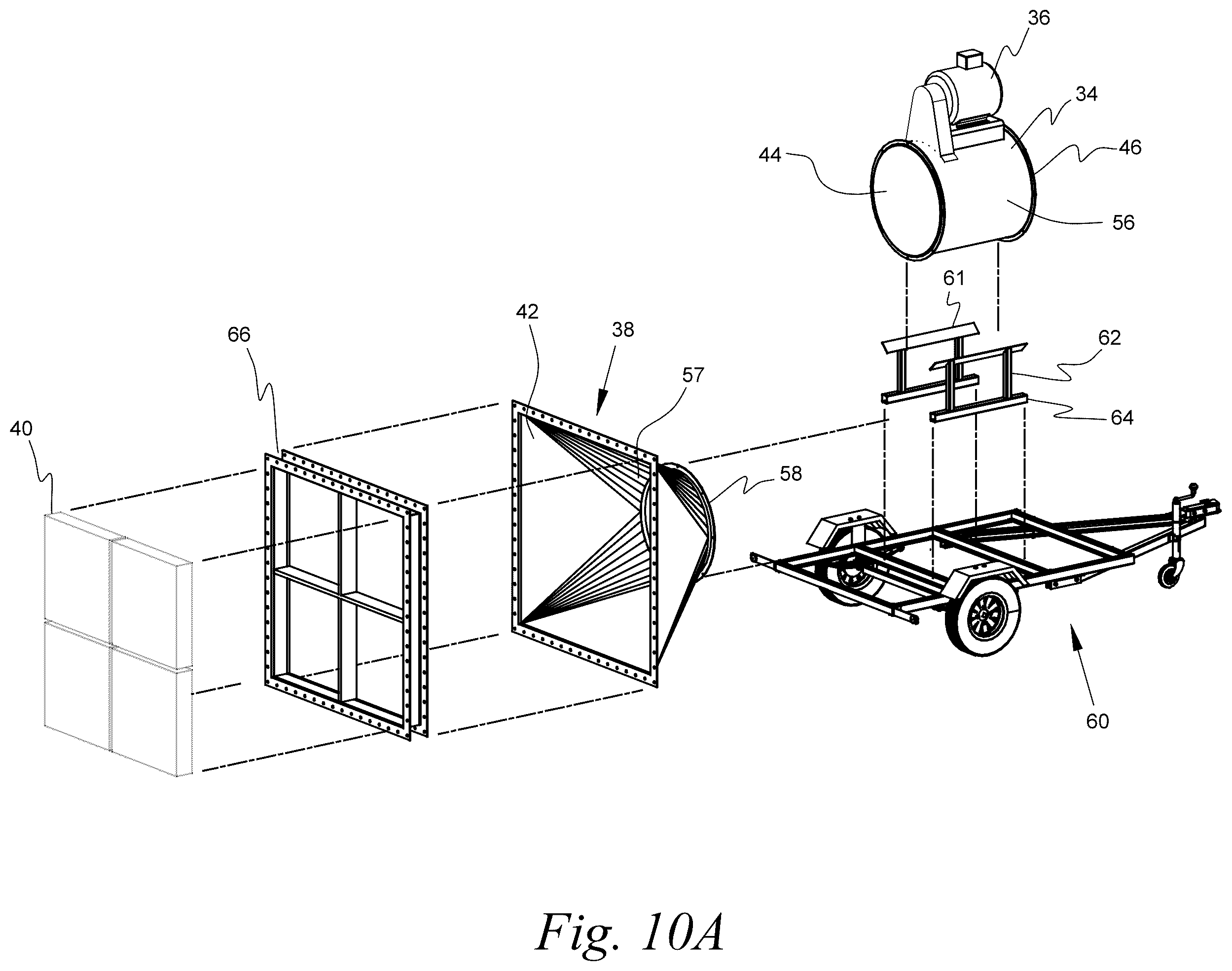 Patent US12157134 Figure 14 – Portable variable volume paint spray enclosure and air scrubber; method for constructing a paint spray enclosure and air scrubber