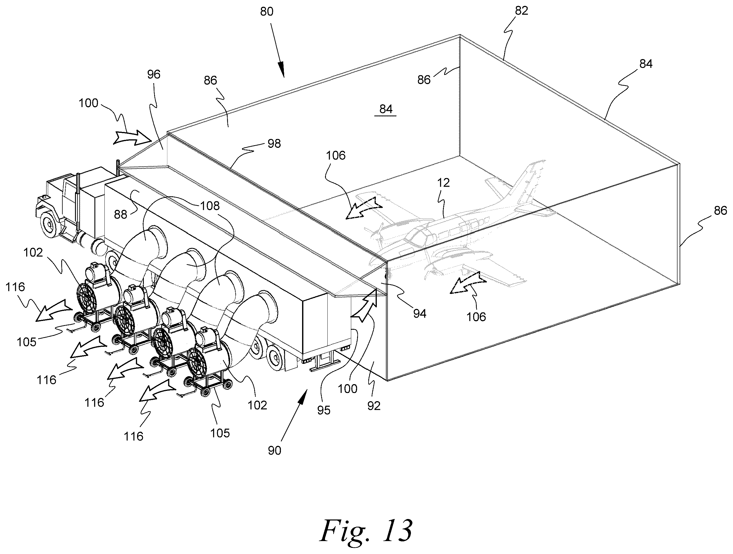 Patent US12157134 Figure 17 – Portable variable volume paint spray enclosure and air scrubber; method for constructing a paint spray enclosure and air scrubber