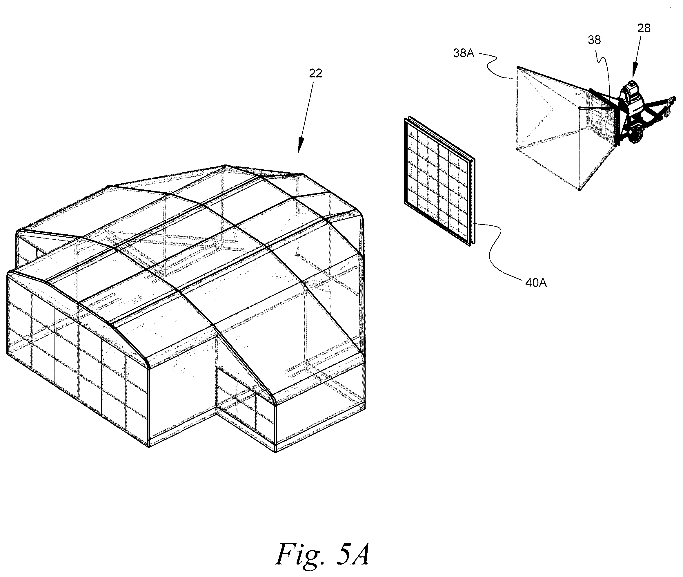 Patent US12157135 Figure 6 – Portable variable volume paint spray enclosure and air scrubber; method for constructing a paint spray enclosure and air scrubber