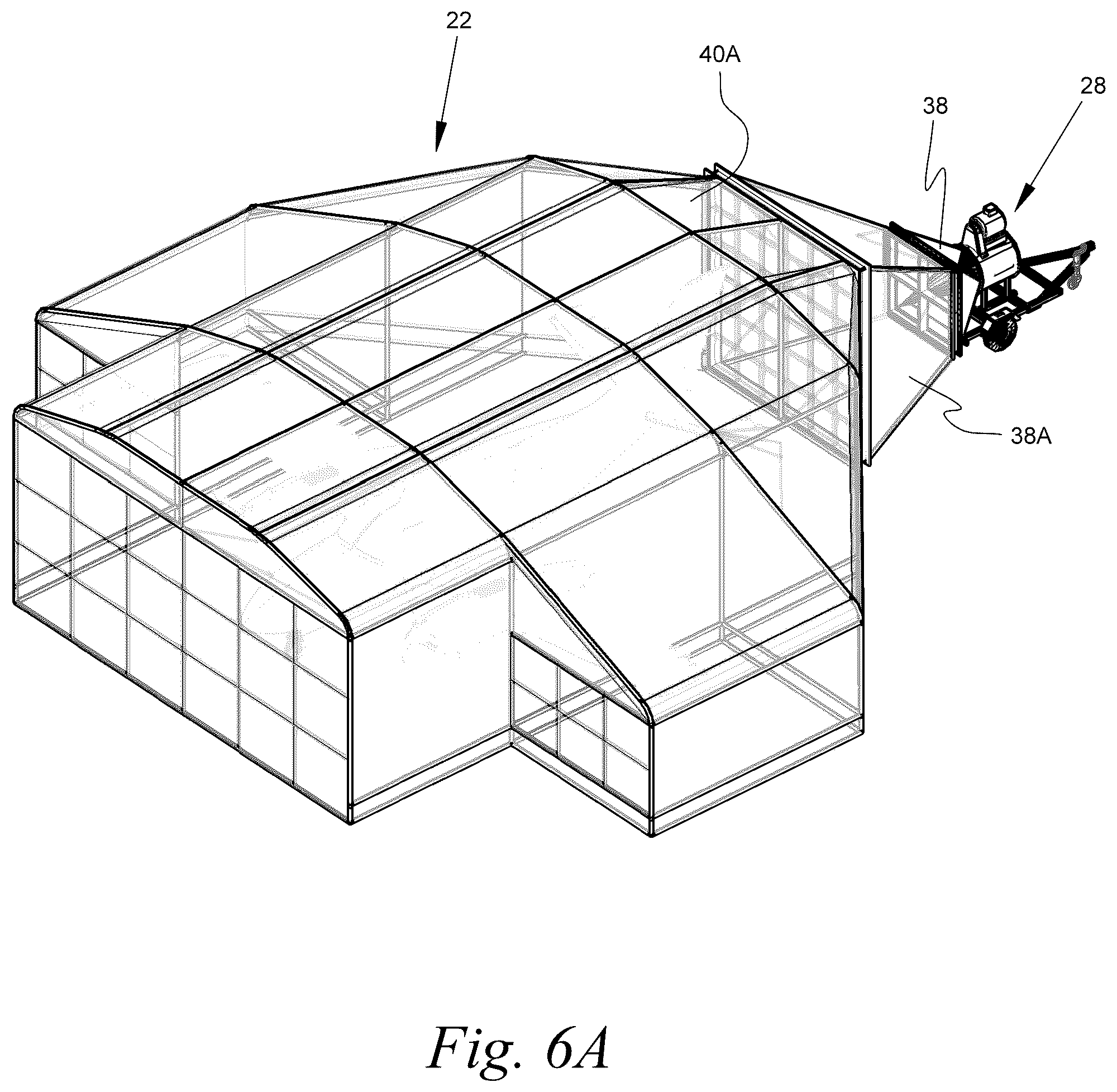 Patent US12157135 Figure 8 – Portable variable volume paint spray enclosure and air scrubber; method for constructing a paint spray enclosure and air scrubber