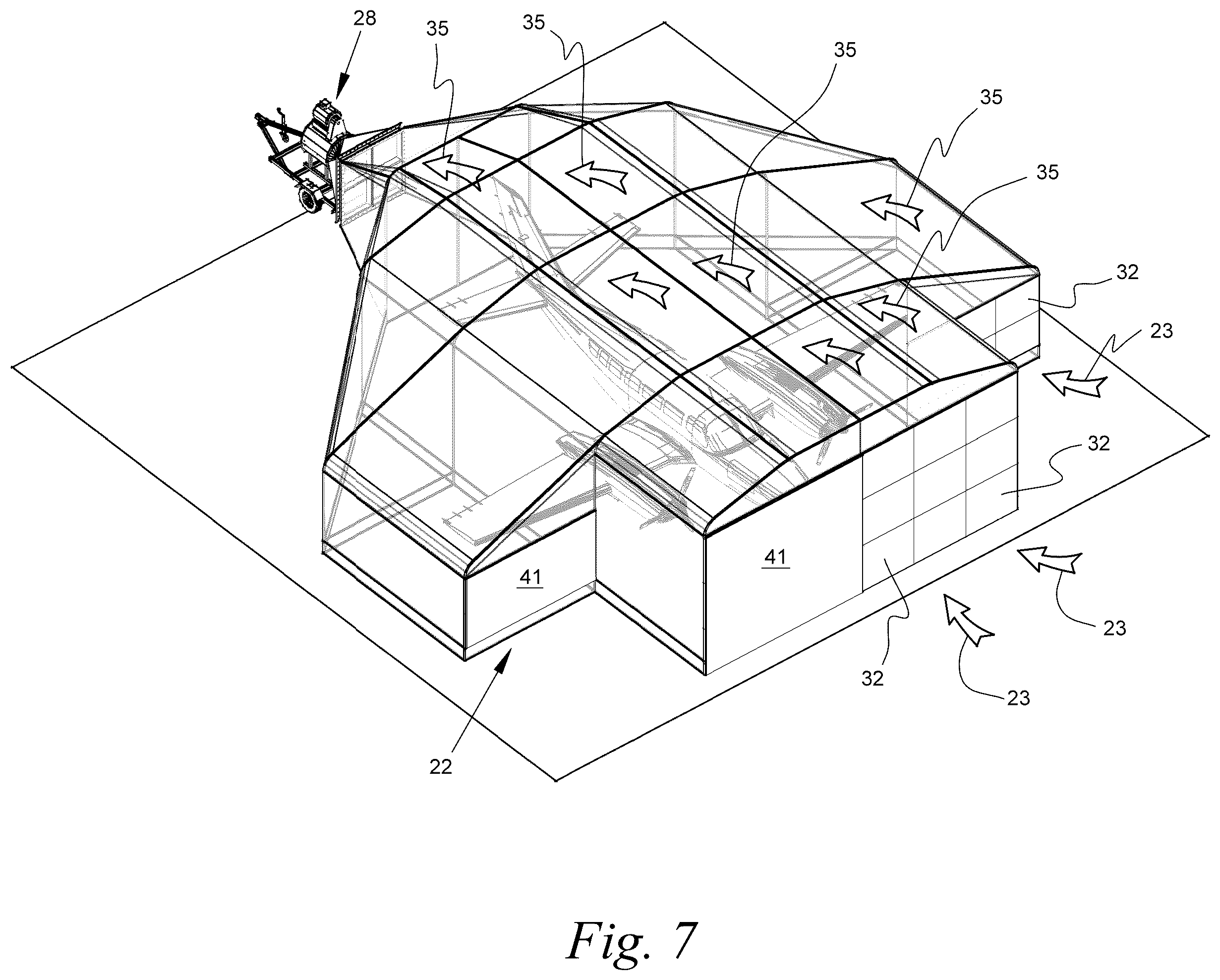Patent US12157135 Figure 9 – Portable variable volume paint spray enclosure and air scrubber; method for constructing a paint spray enclosure and air scrubber