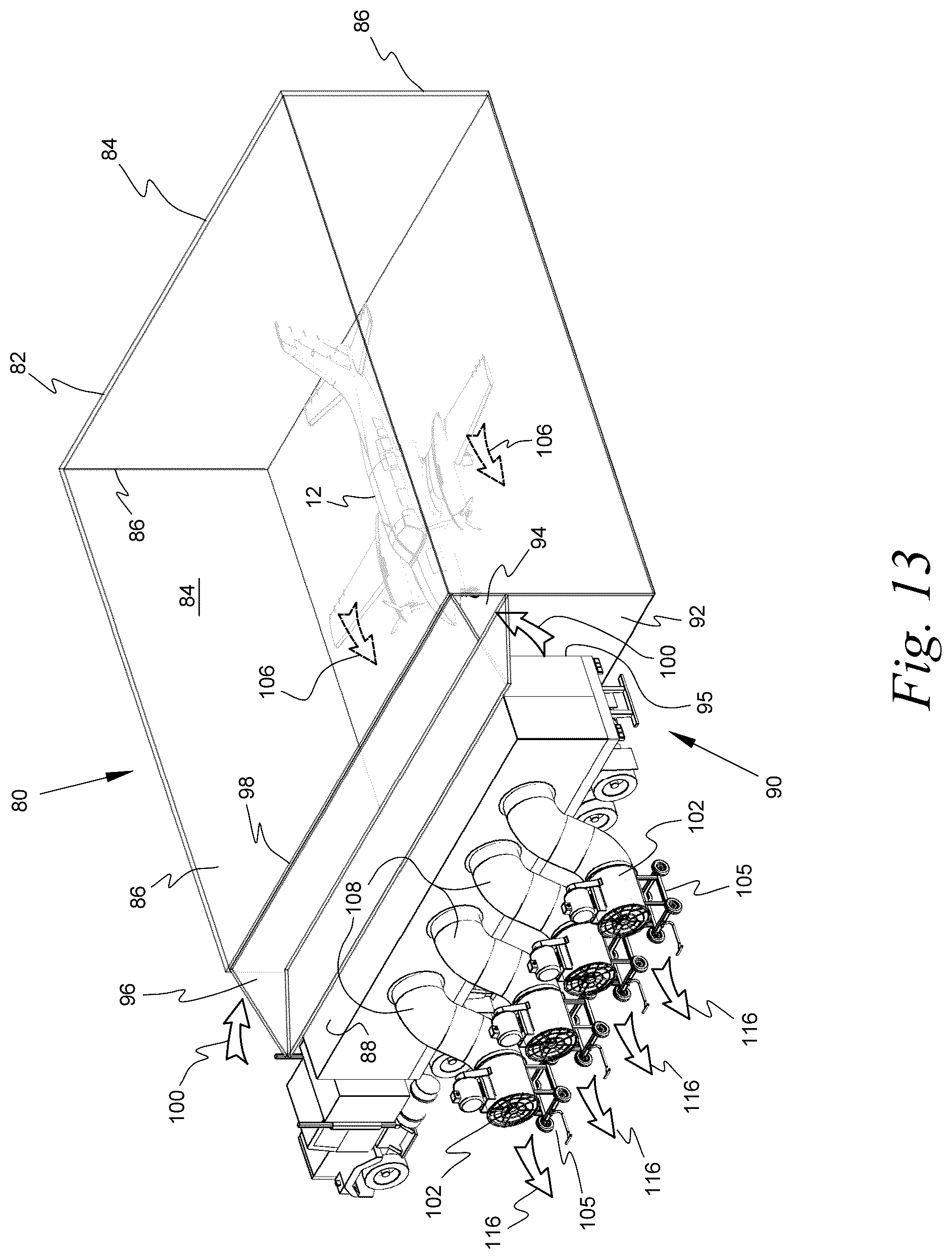 Patent US12157135 Figure 17 – Portable variable volume paint spray enclosure and air scrubber; method for constructing a paint spray enclosure and air scrubber