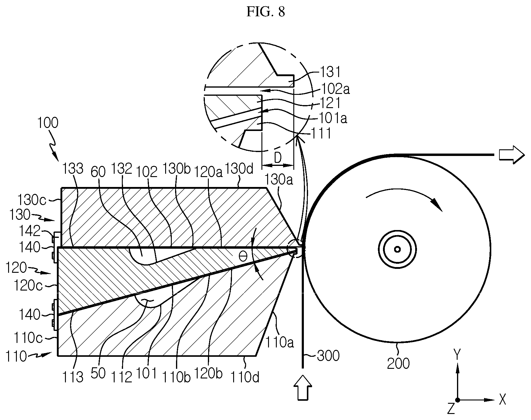 Patent US12157140 Figure 8 – Multi-slot die coater