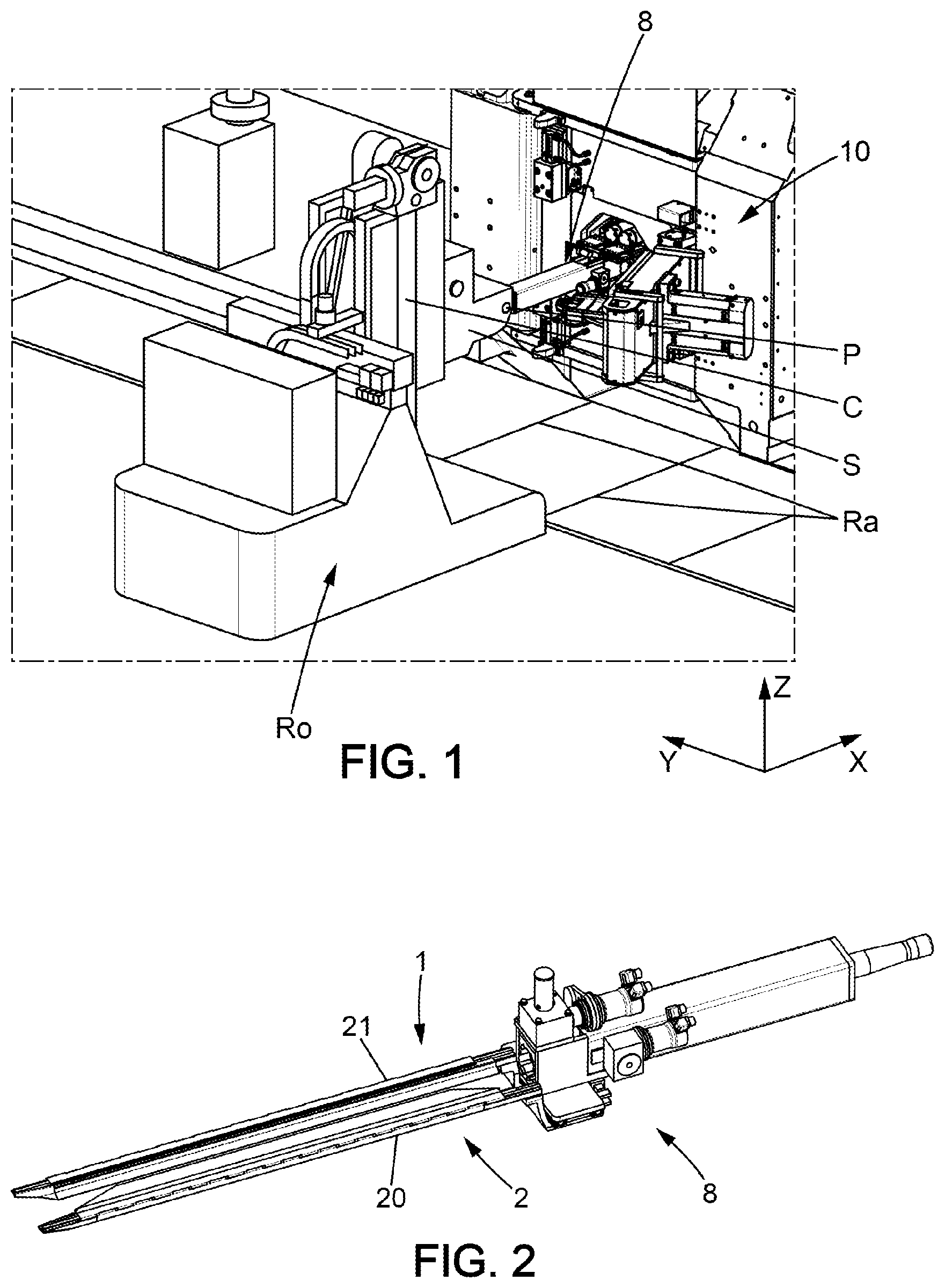 Patent US12157155 Figure 1 – Tool and method for changing the working roll in a rolling mill