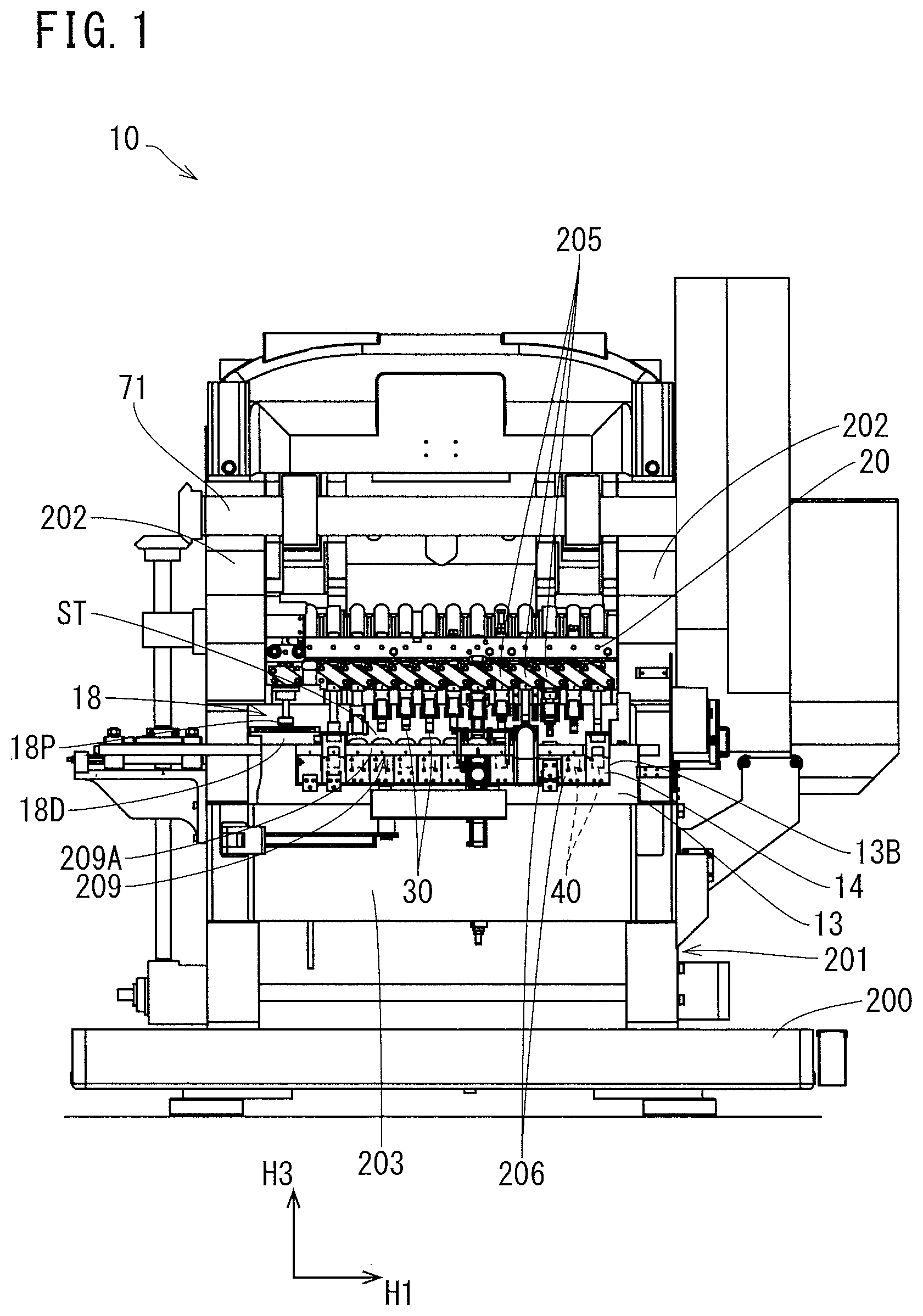 Patent US12157157 Figure 1 – Pressing machine and pressed product manufacturing method