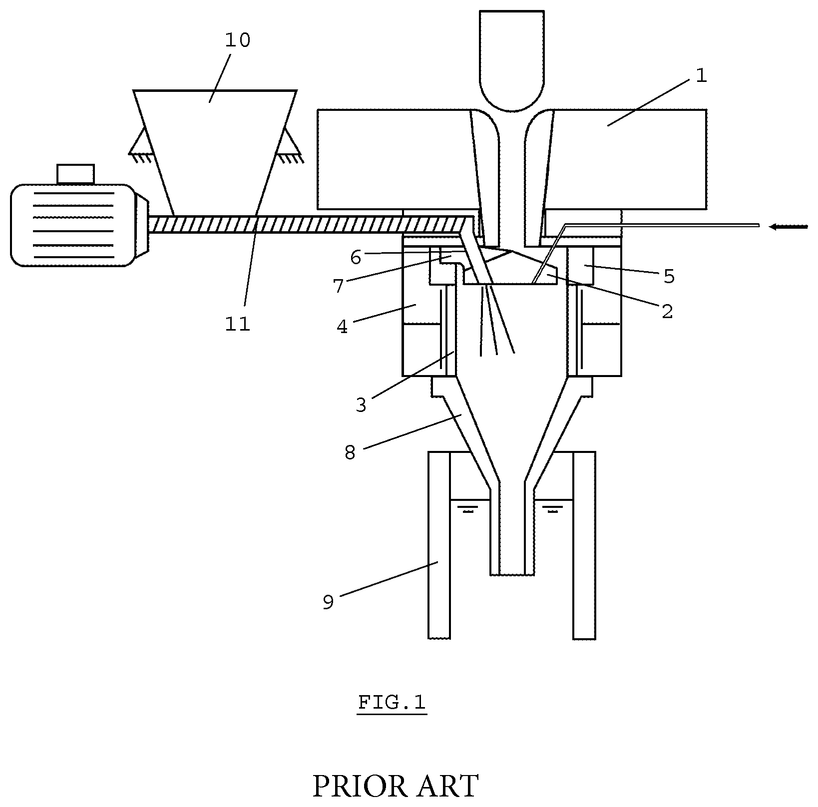 Patent US12157165 Figure 1 – Continuous casting process of metal