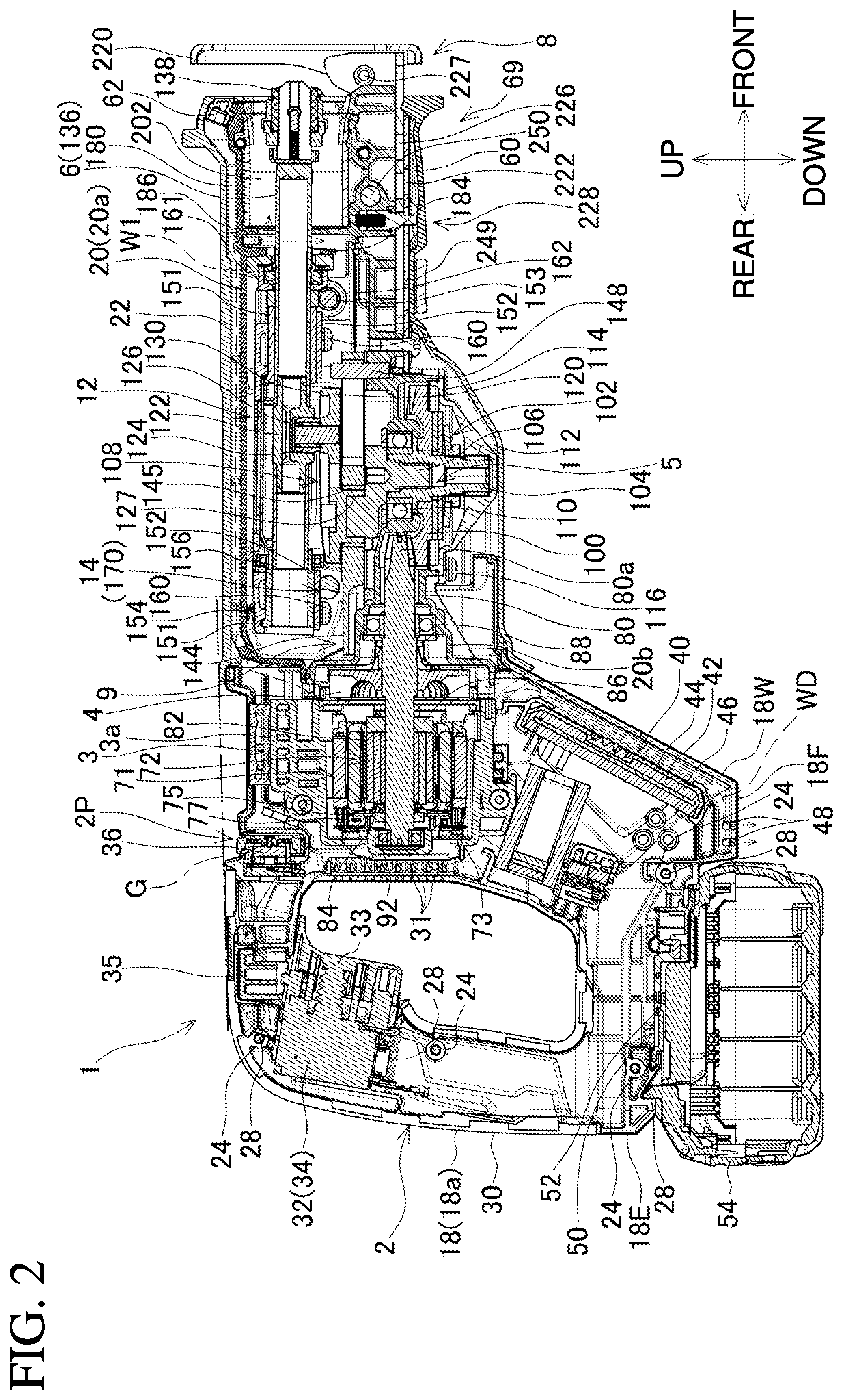 Patent US12157175 Figure 2 – Reciprocating cutting tool