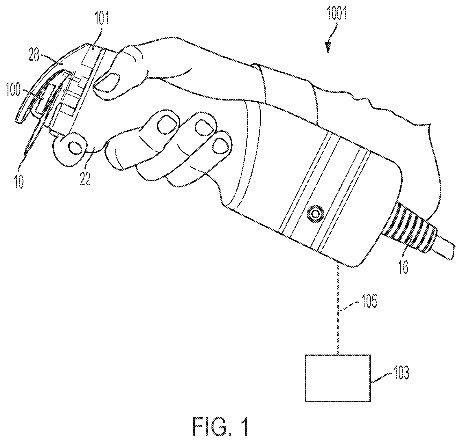 Patent US12157176 Figure 1 – Temperature monitoring and indicator system for a cast saw