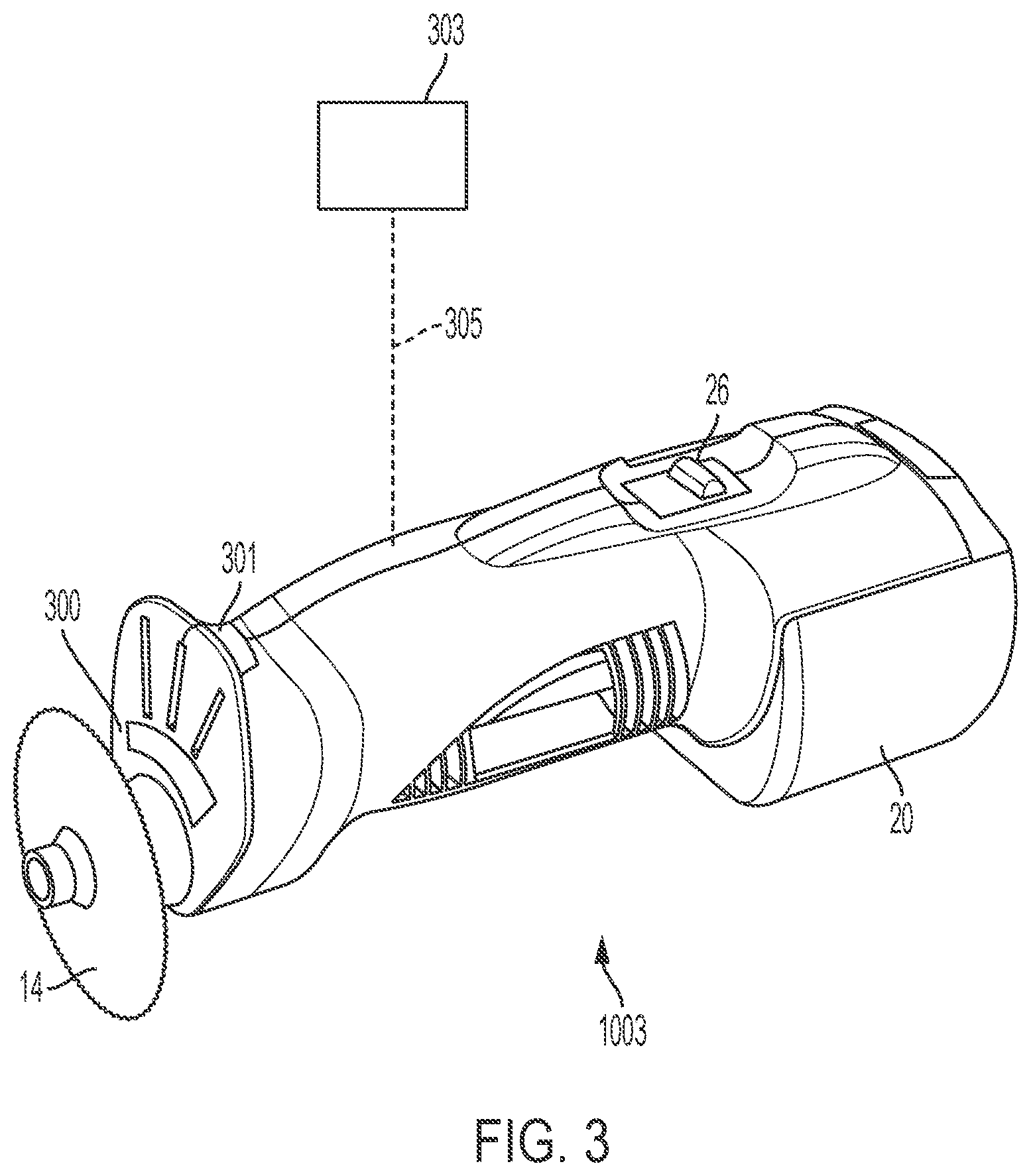 Patent US12157176 Figure 3 – Temperature monitoring and indicator system for a cast saw