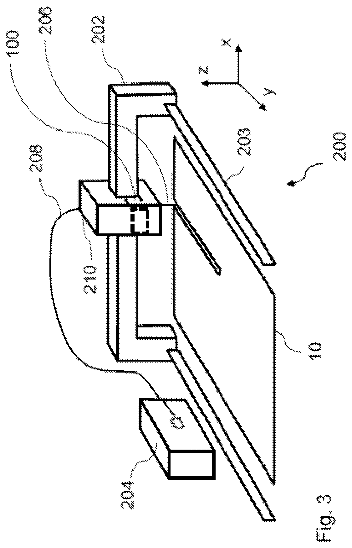Patent US12157181 Figure 3 – Support for a transmissive optical element, laser processing device with such support, and process of adjusting the position of a transmissive optical element using such support