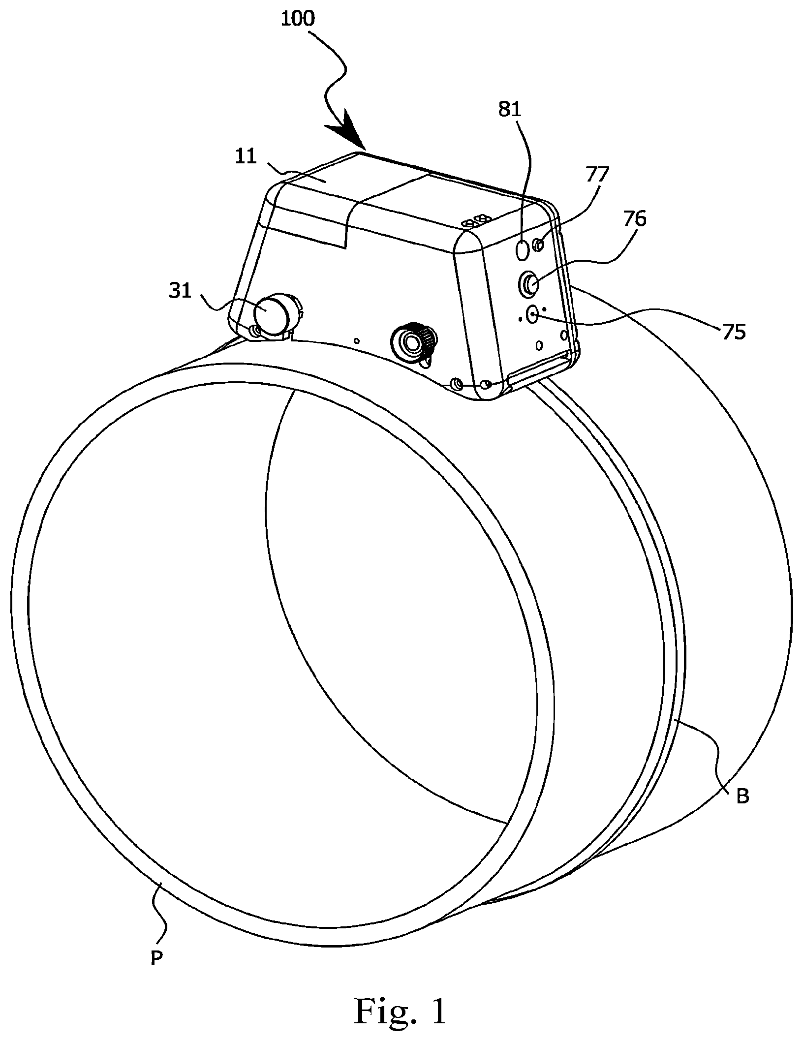 Patent US12157188 Figure 1 – Weld bead inspection device