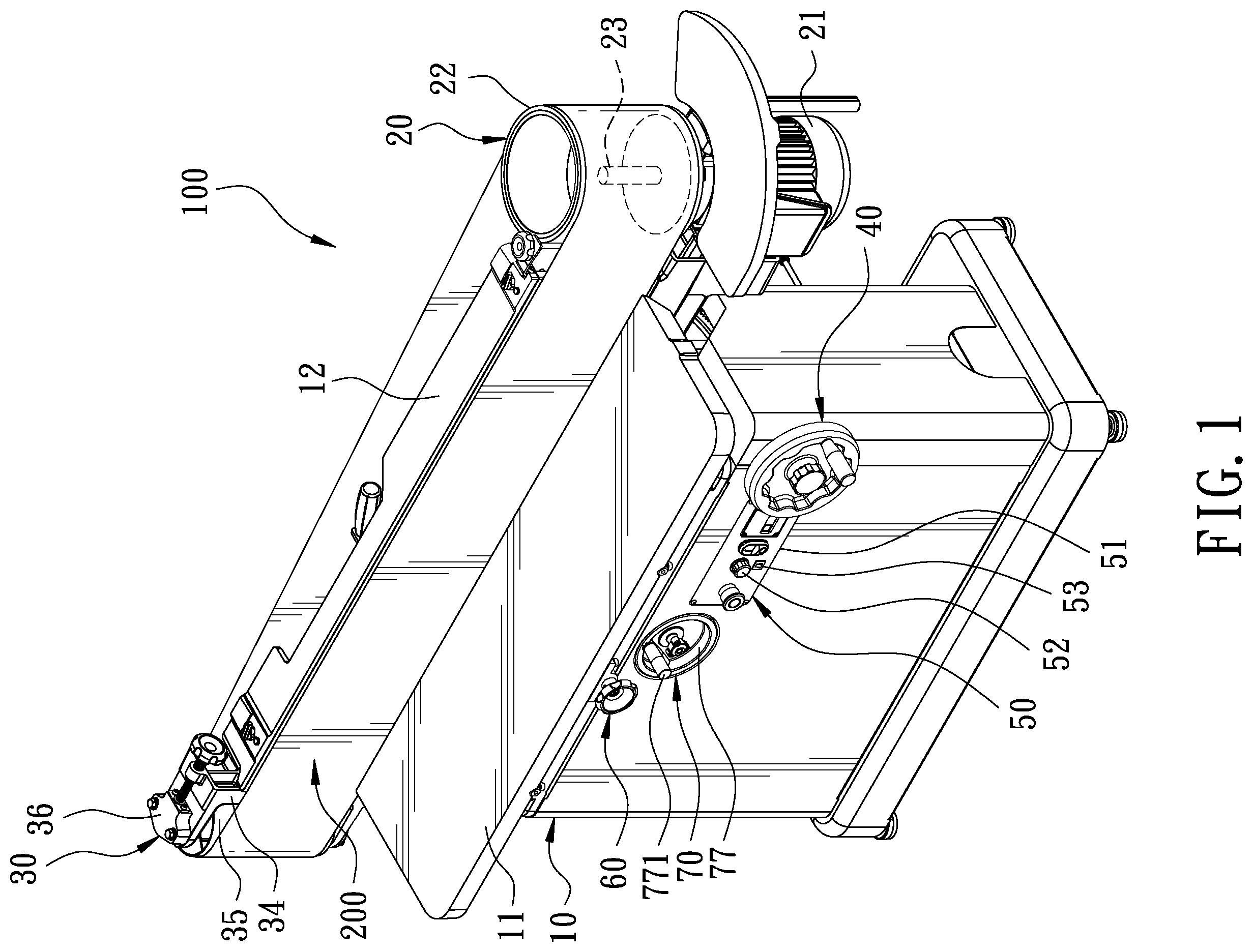 Patent US12157201 Figure 1 – Oscillating device of belt sander