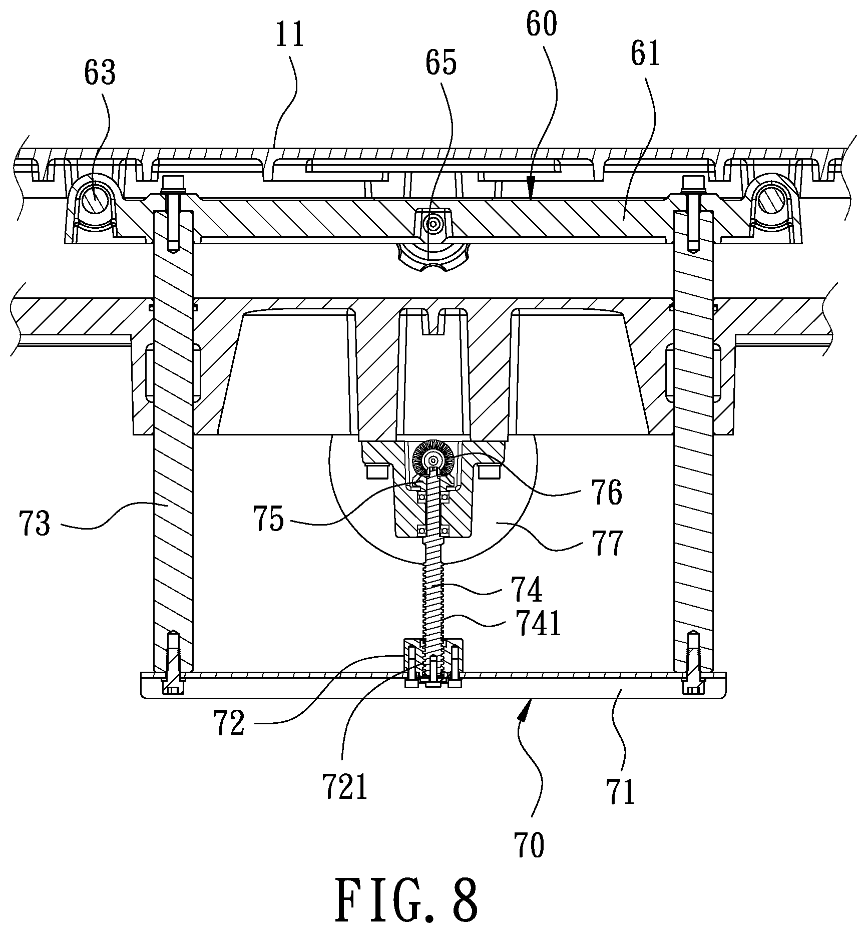 Patent US12157201 Figure 8 – Oscillating device of belt sander