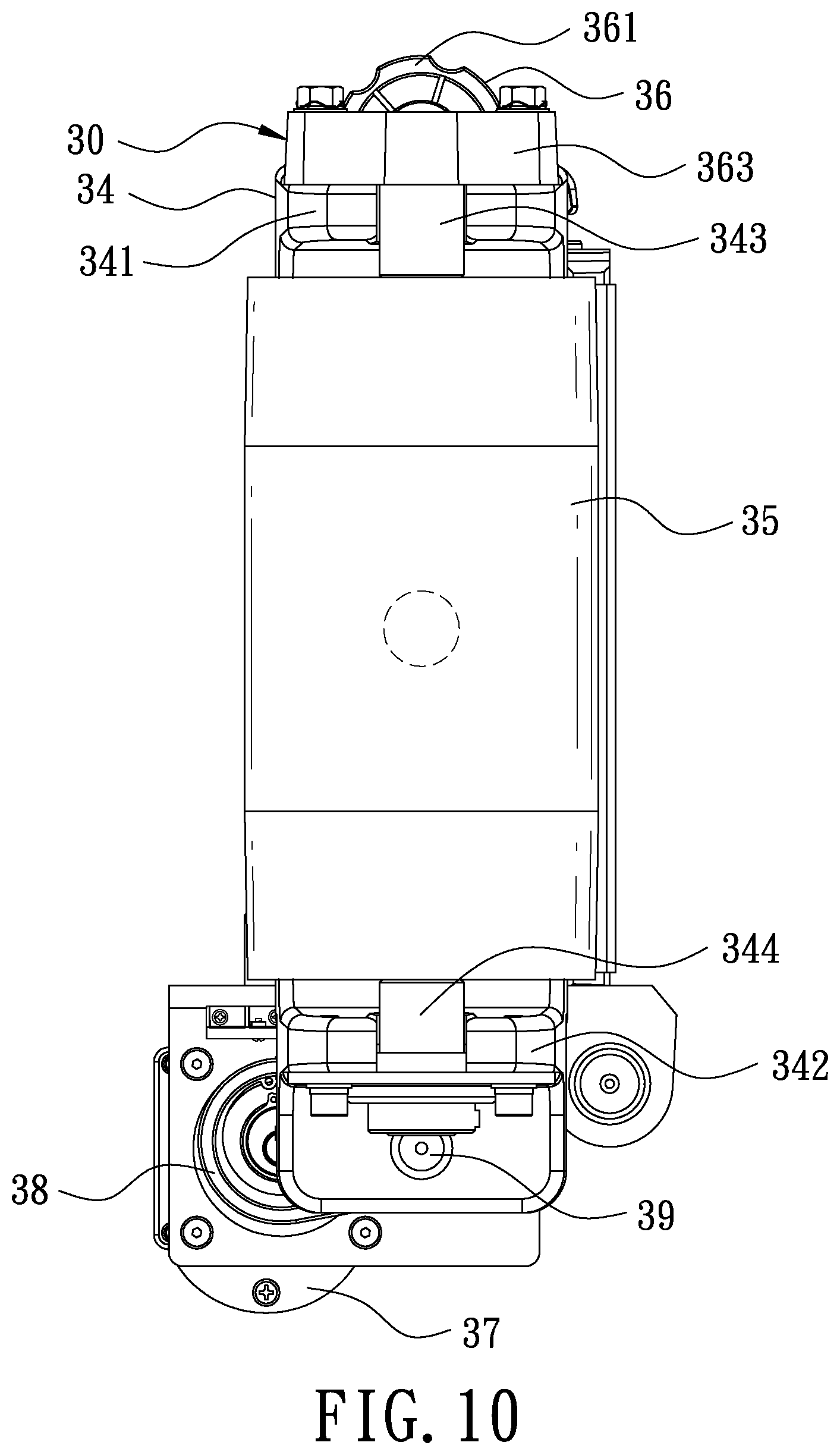 Patent US12157201 Figure 10 – Oscillating device of belt sander