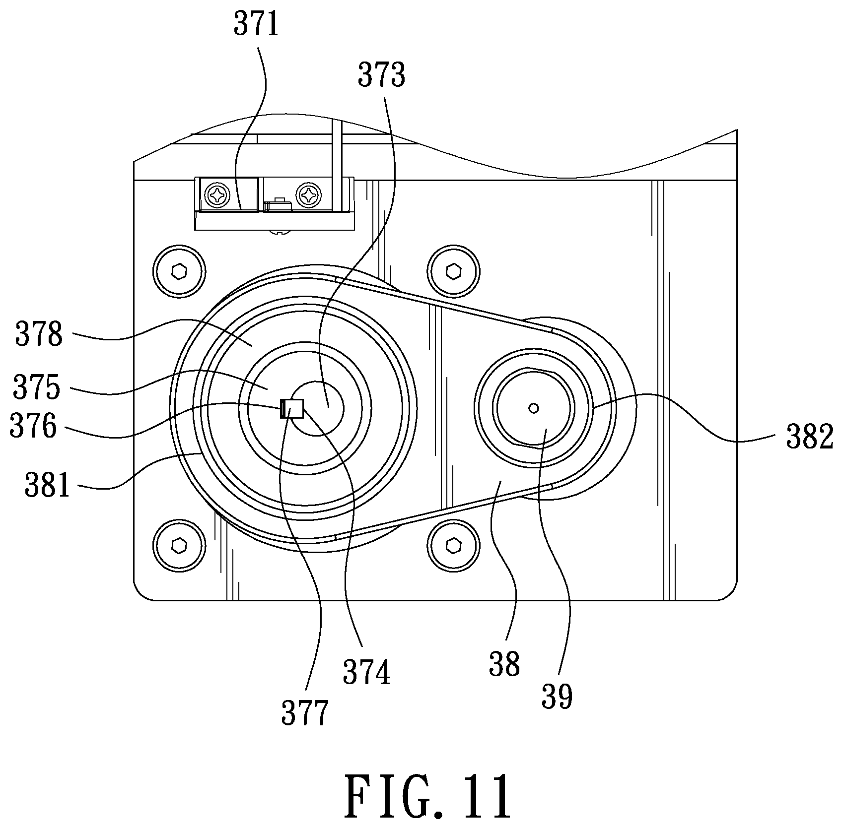 Patent US12157201 Figure 11 – Oscillating device of belt sander