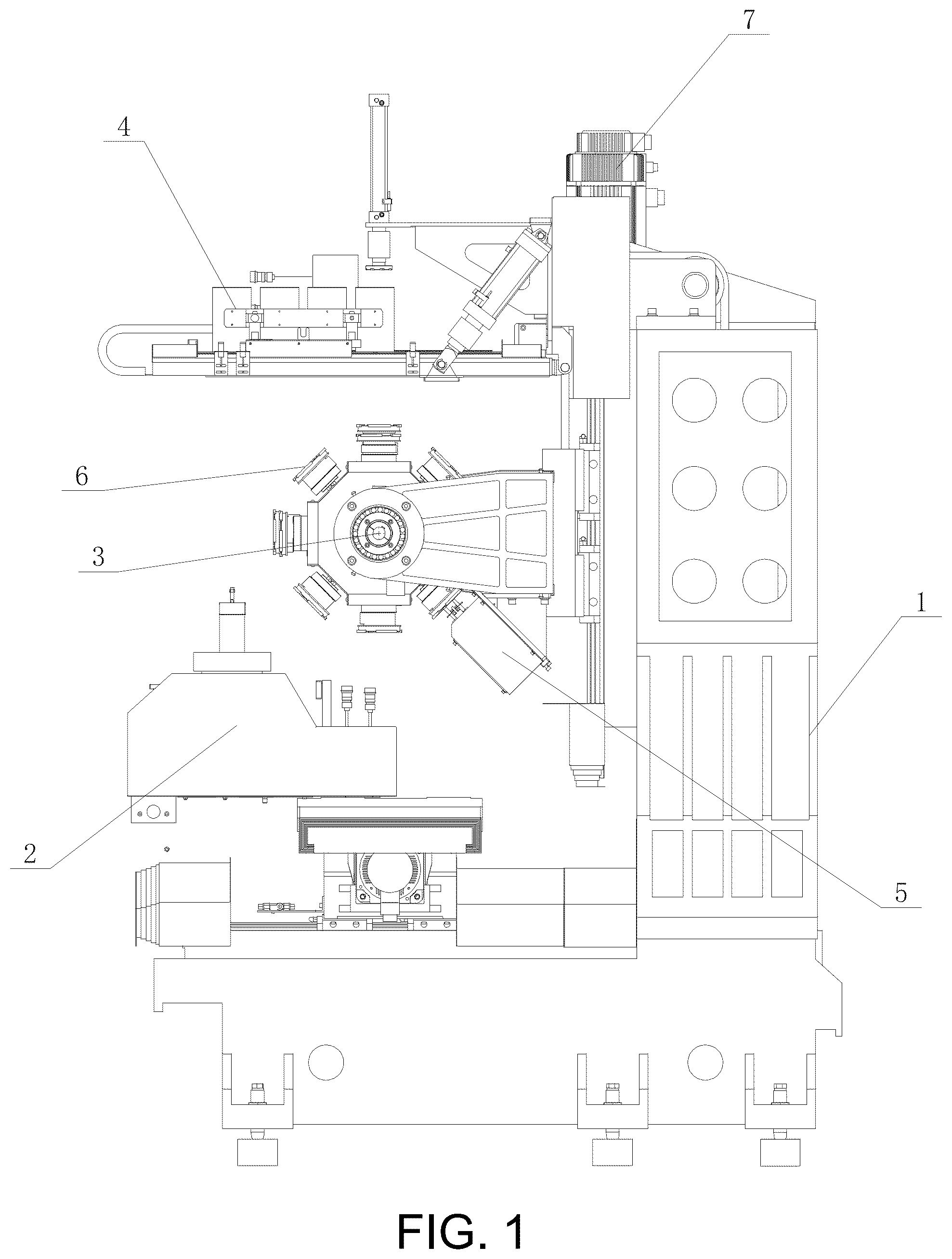 Patent US12157202 Figure 1 – Polishing machine with automatic feed and discharge function