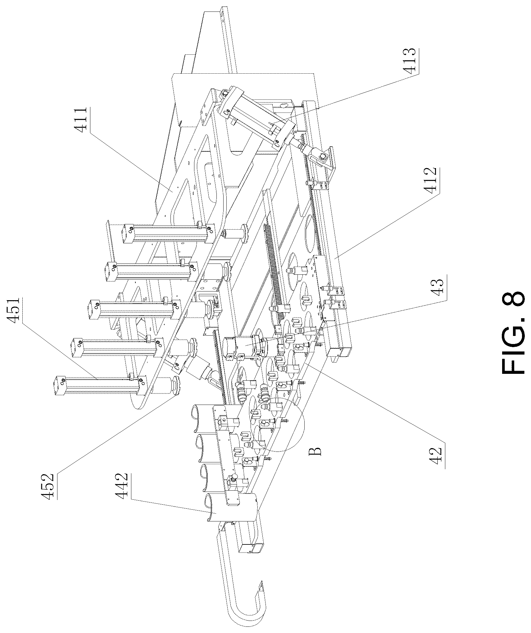 Patent US12157202 Figure 8 – Polishing machine with automatic feed and discharge function