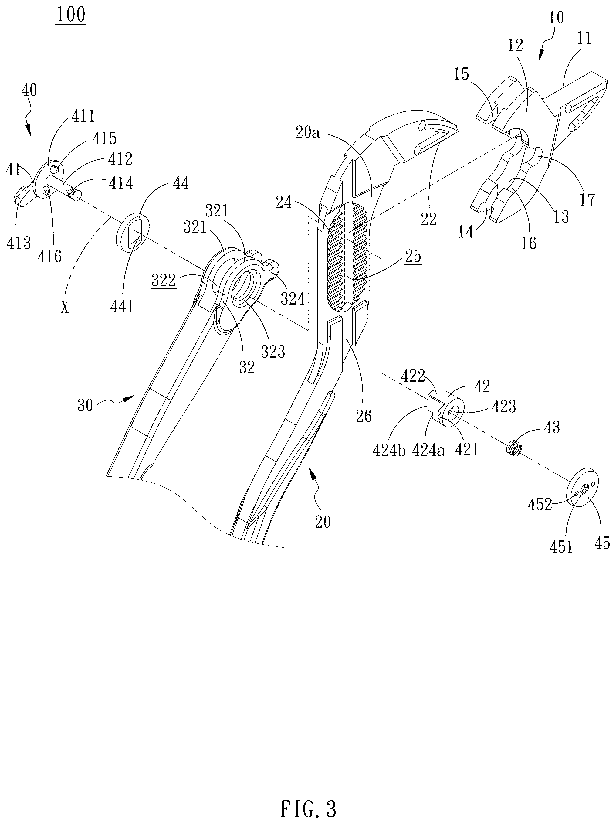 Patent US12157211 Figure 3 – Adjustable pliers with lever type positioning device