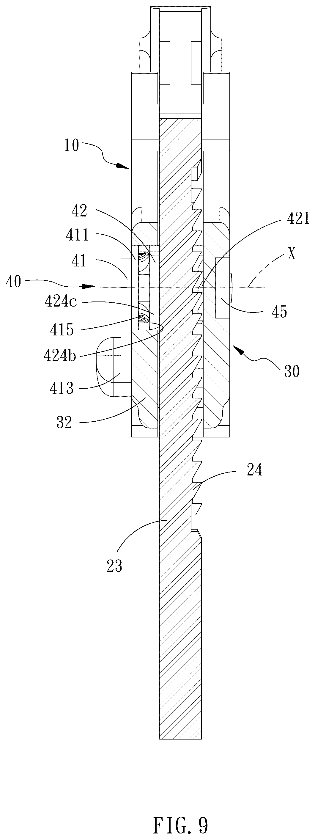 Patent US12157211 Figure 9 – Adjustable pliers with lever type positioning device