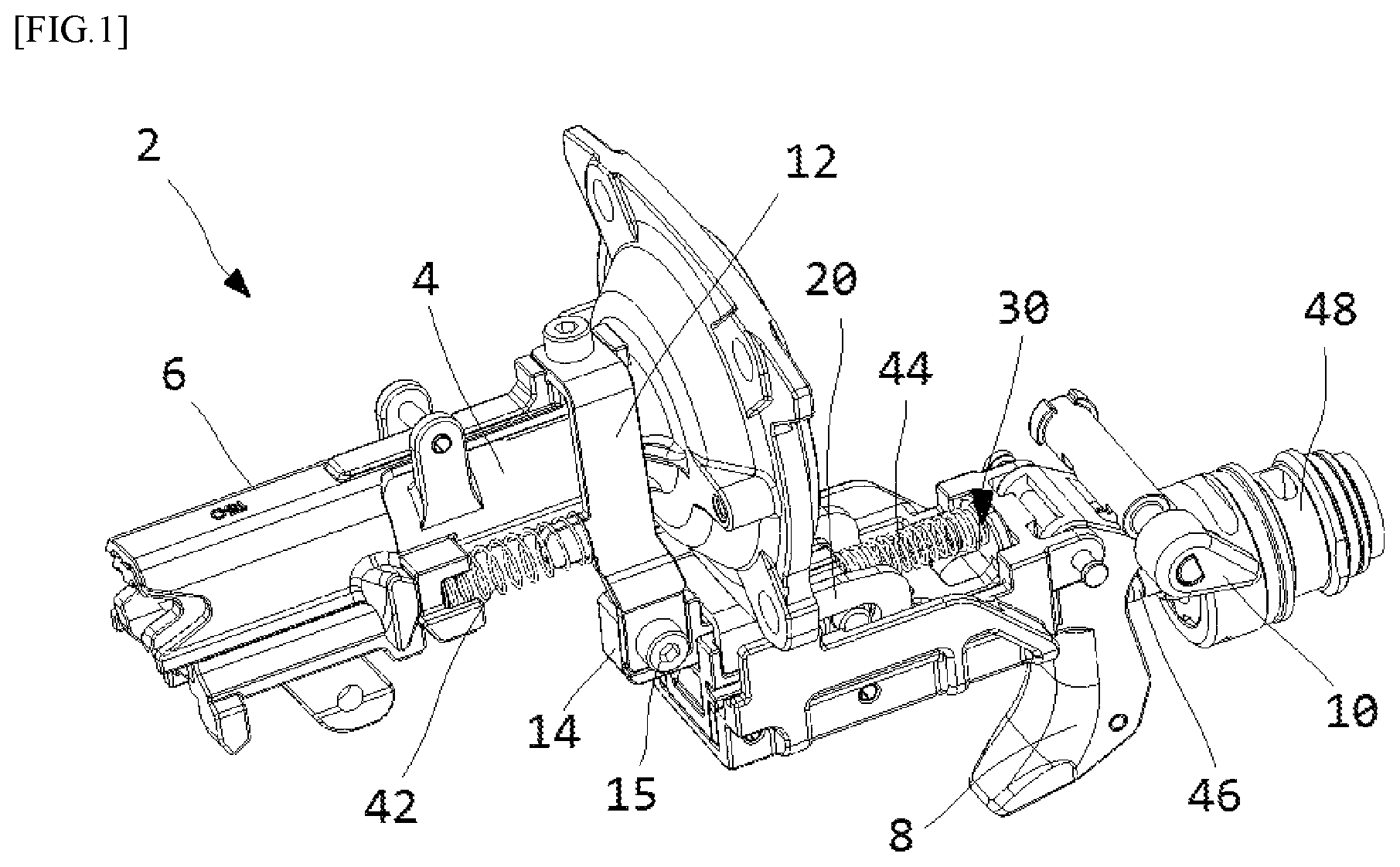 Patent US12157213 Figure 1 – Nail gun having accidental shooting prevention structure
