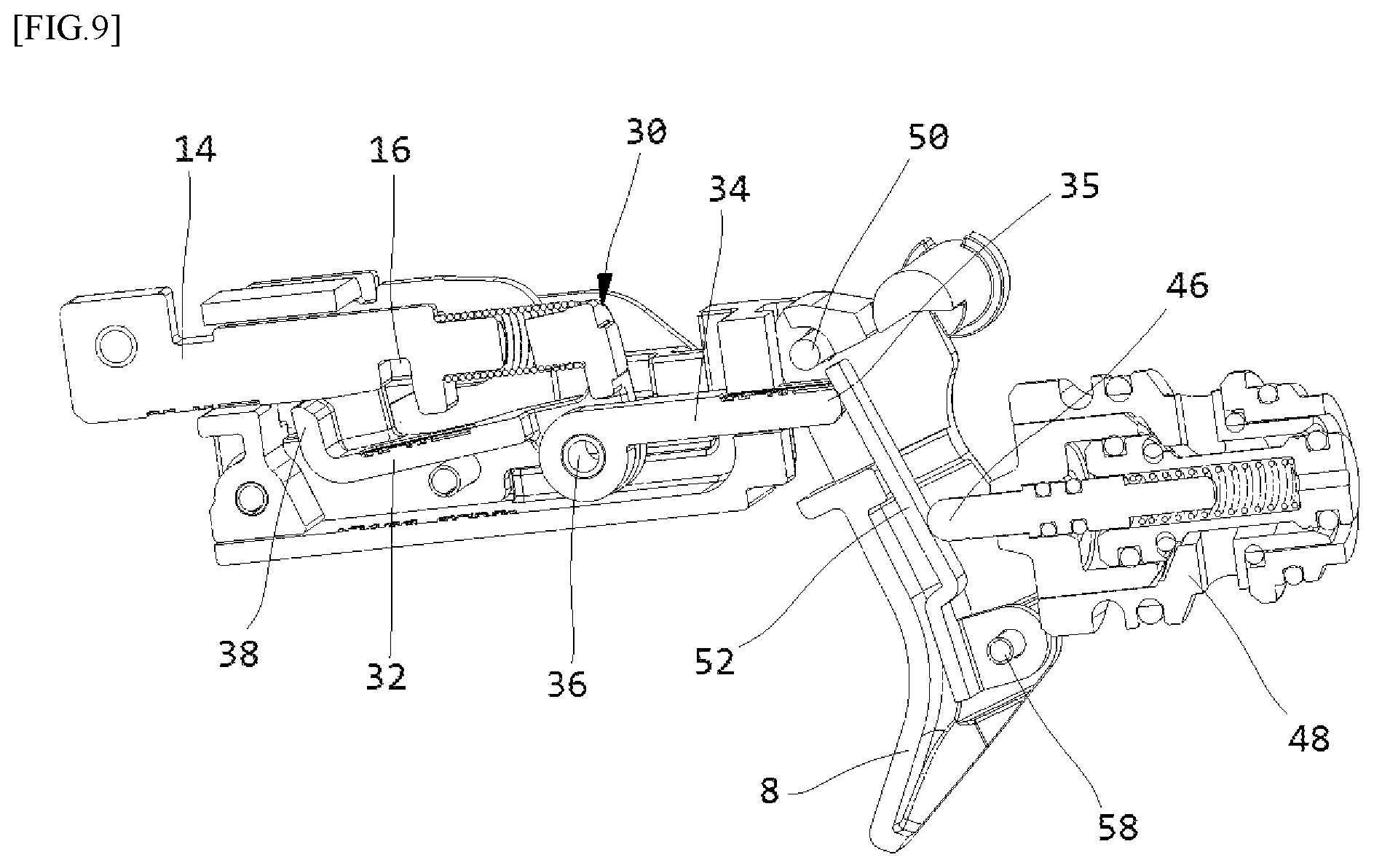 Patent US12157213 Figure 8 – Nail gun having accidental shooting prevention structure