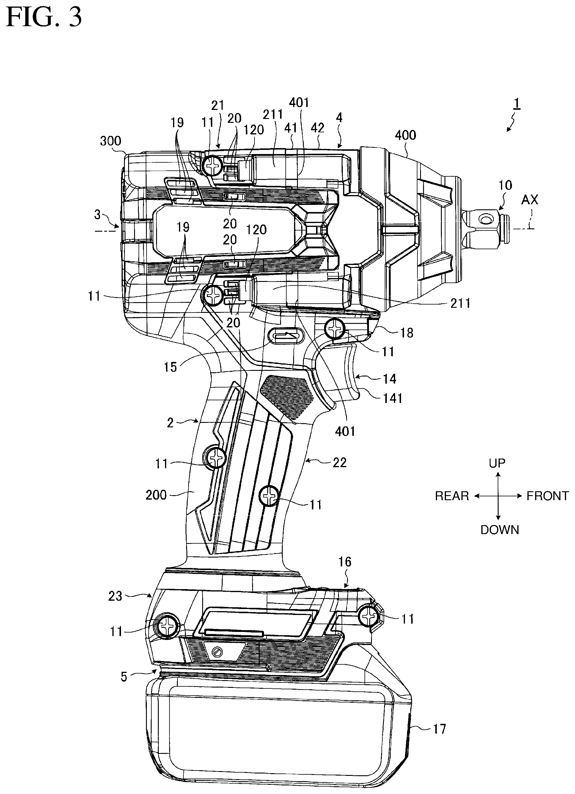 Patent US12157218 Figure 3 – Power tool