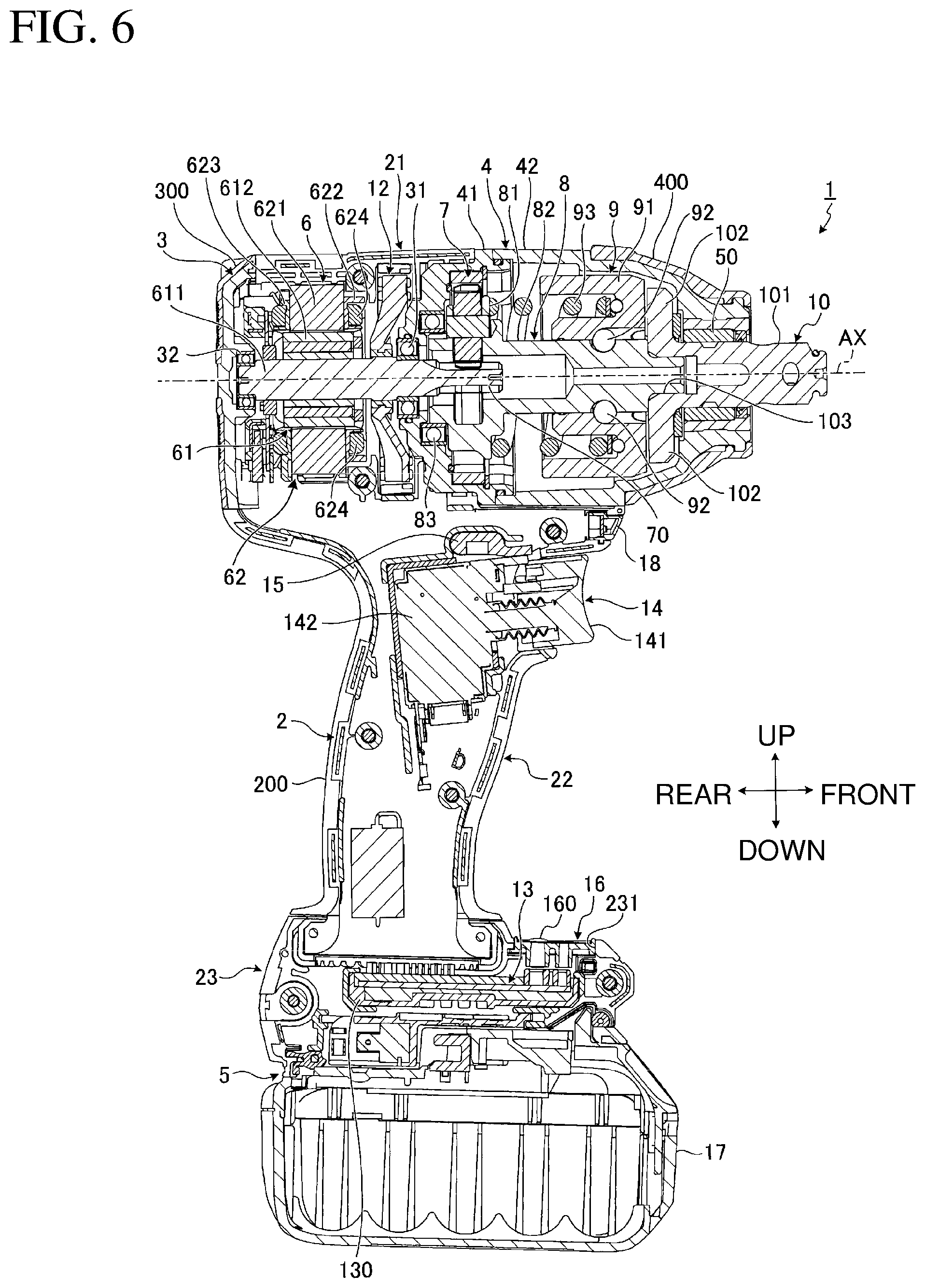 Patent US12157218 Figure 6 – Power tool