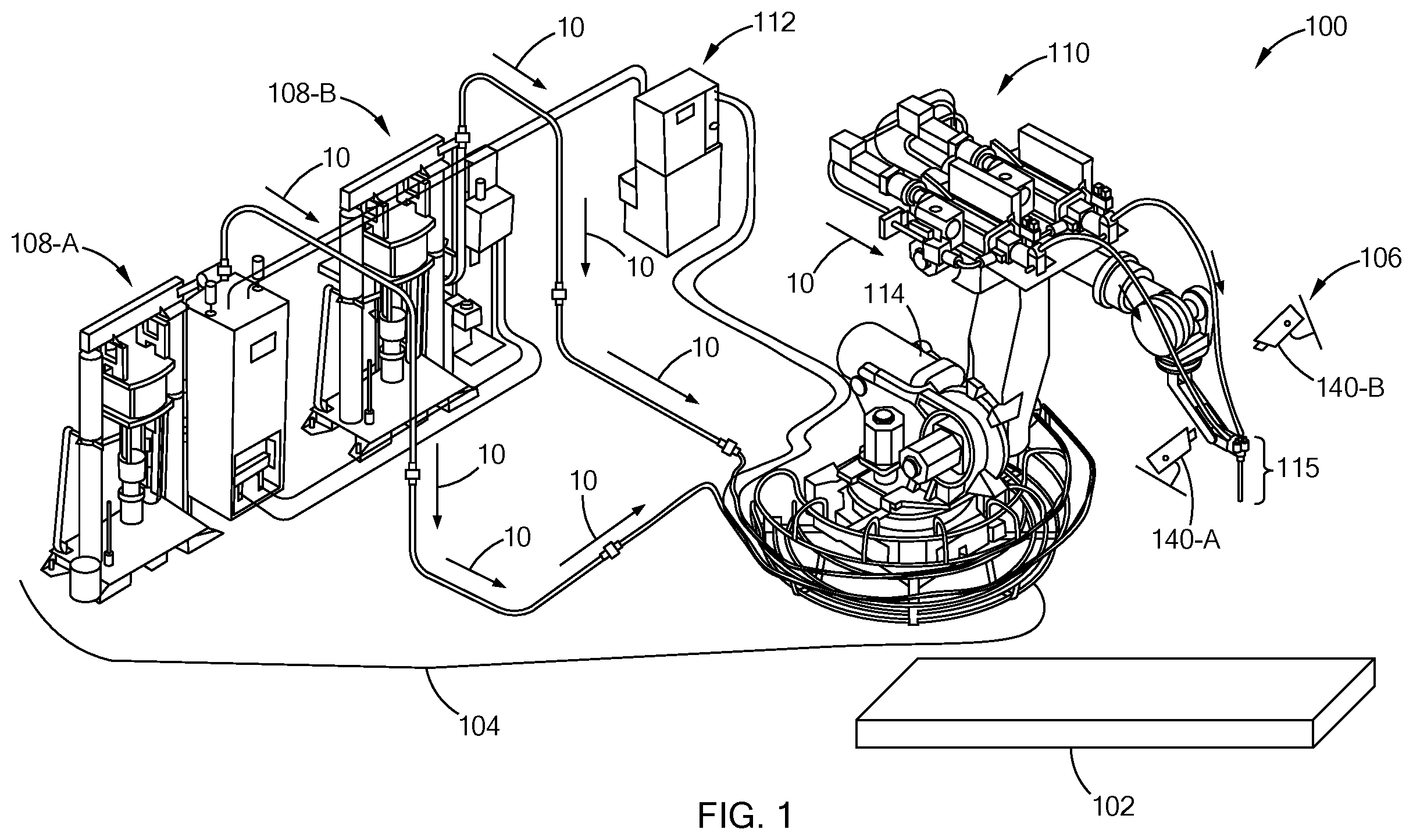 Patent US12157221 Figure 1 – System and method for applying thermal interface material to a tray of an electric vehicle battery pack