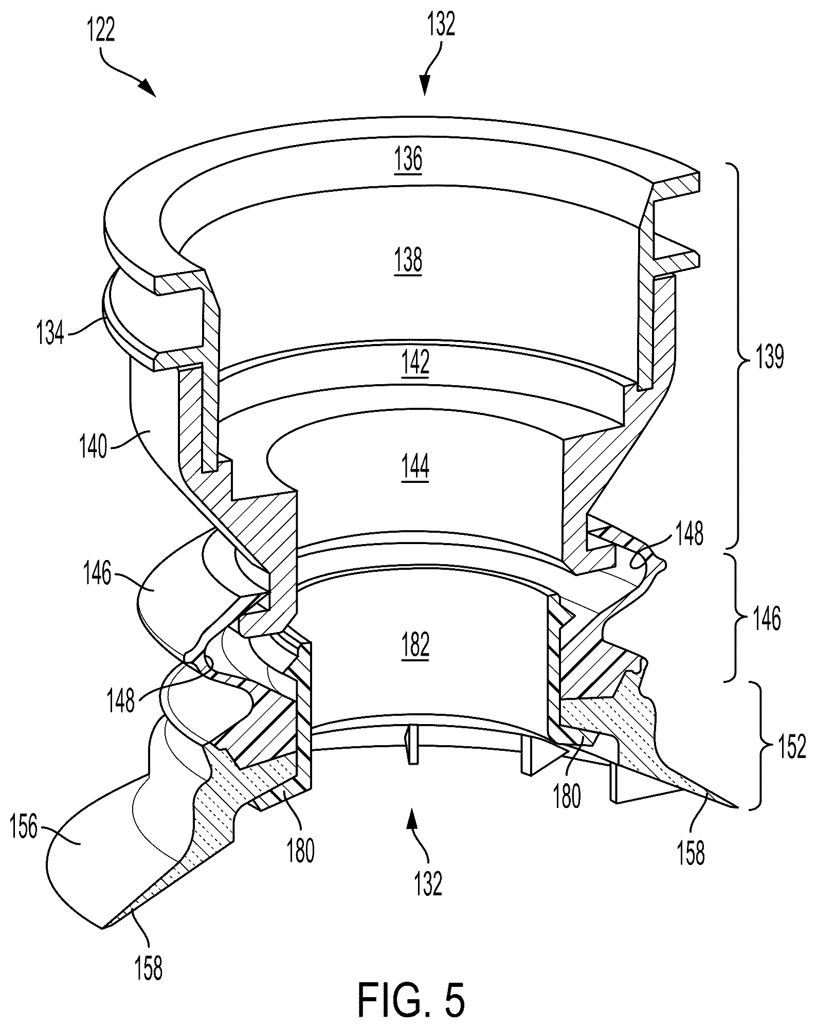 Patent US12157223 Figure 5 – Systems and methods for disrupting resonance in vacuum cup assemblies used with programmable motion devices