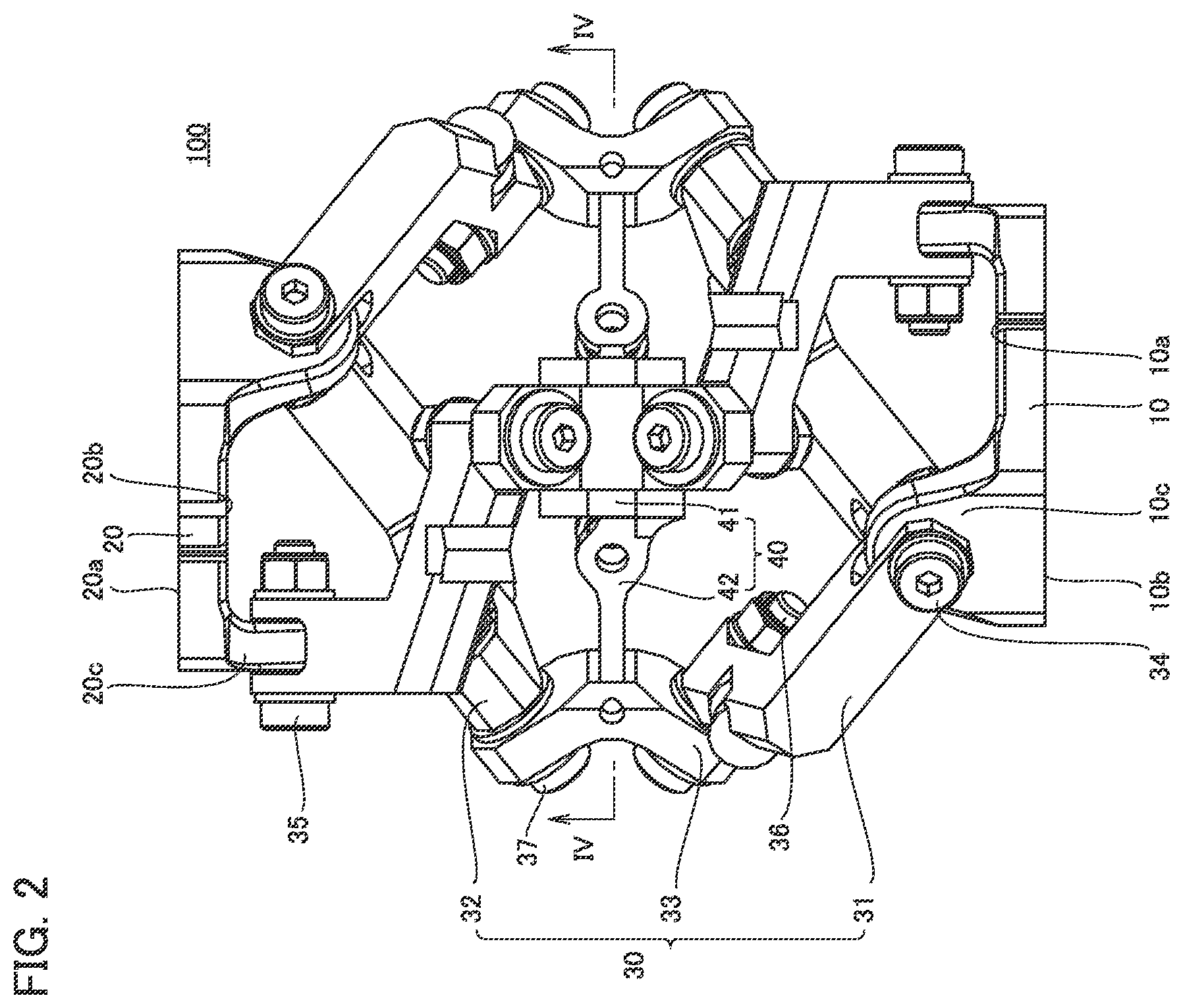 Patent US12157224 Figure 2 – Spherical surface link mechanism, spherical surface link actuating device, link actuating device, and origin positioning method
