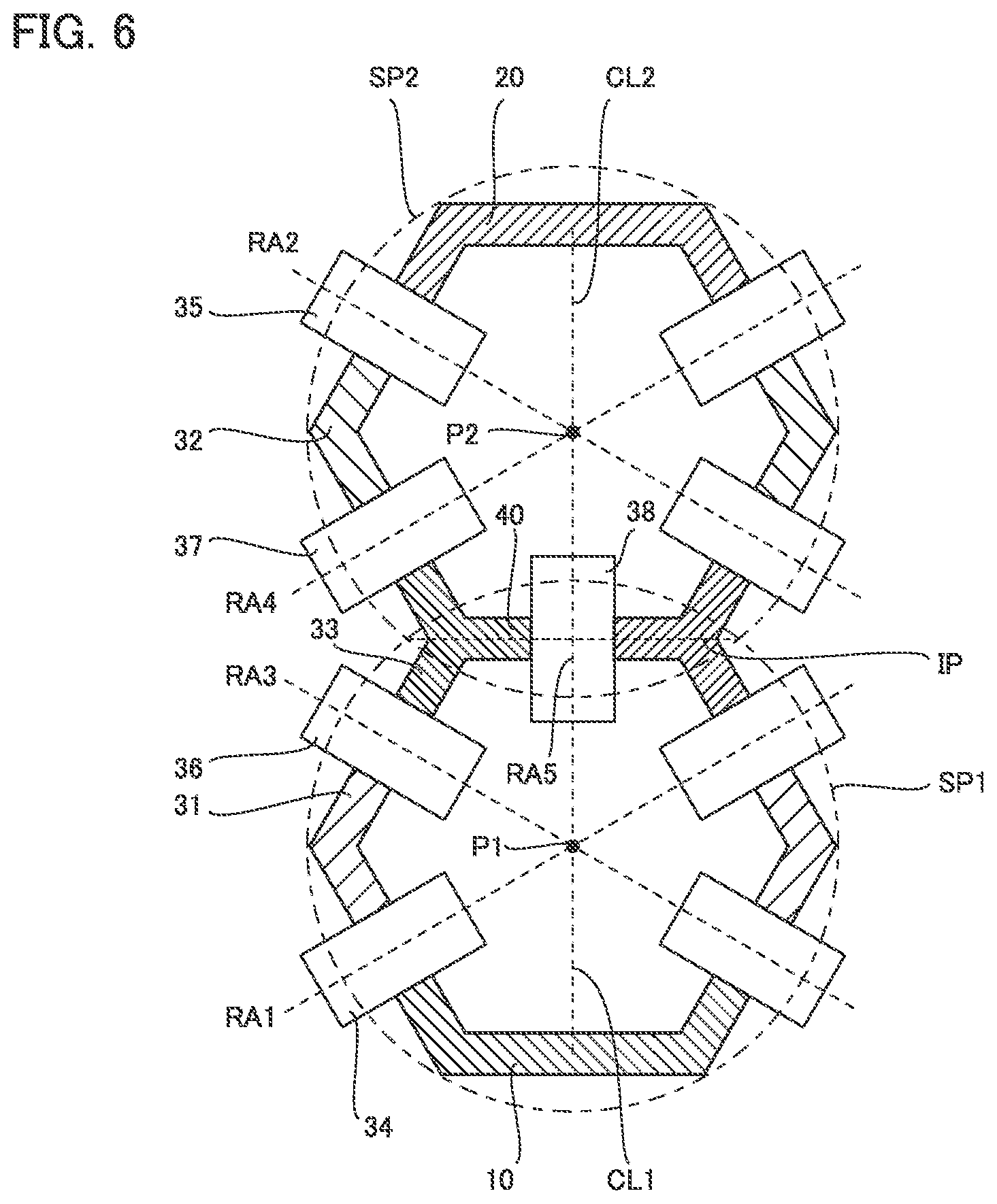 Patent US12157224 Figure 6 – Spherical surface link mechanism, spherical surface link actuating device, link actuating device, and origin positioning method