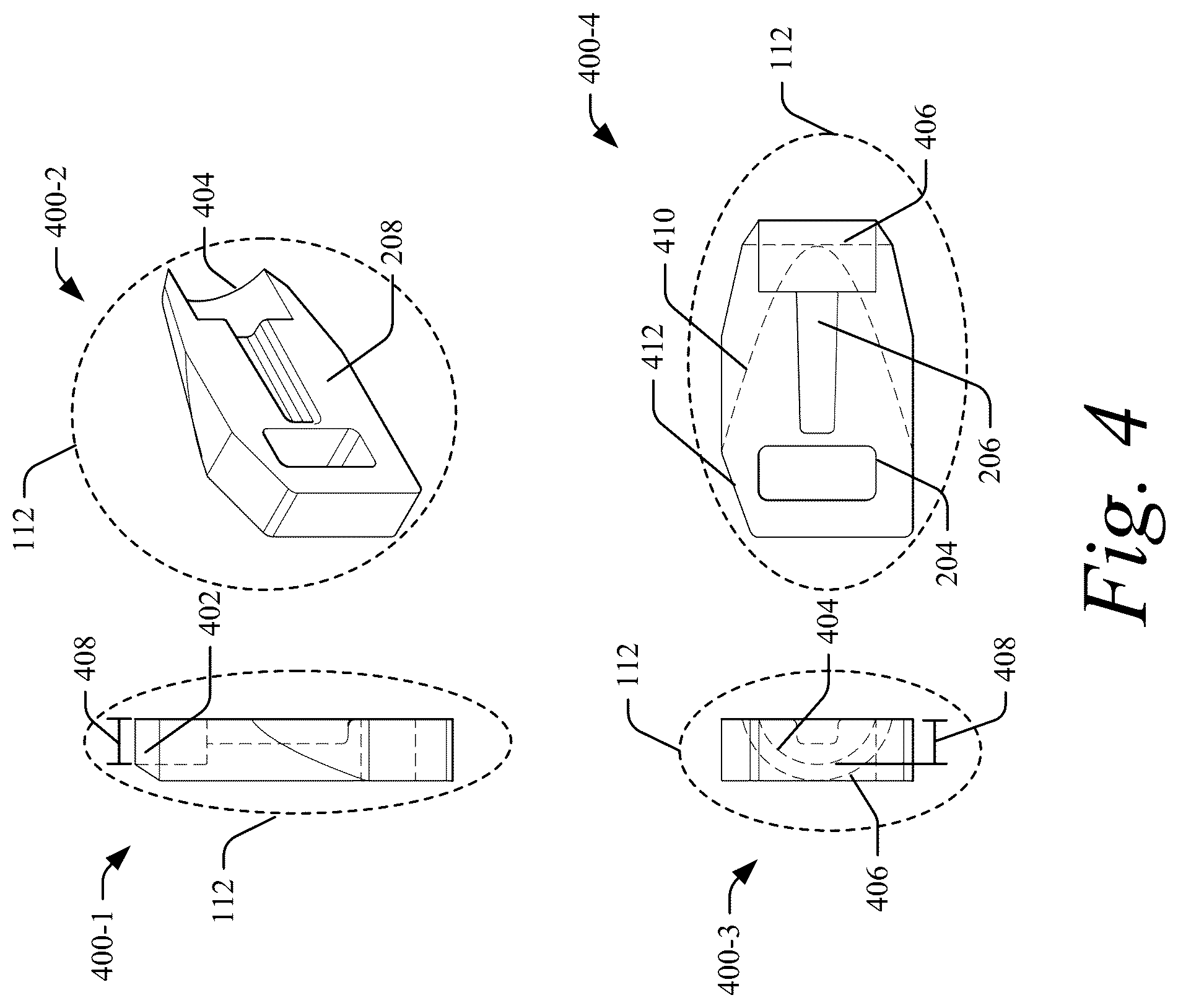Patent US12157240 Figure 4 – Severing a cable tie with a rounded cut